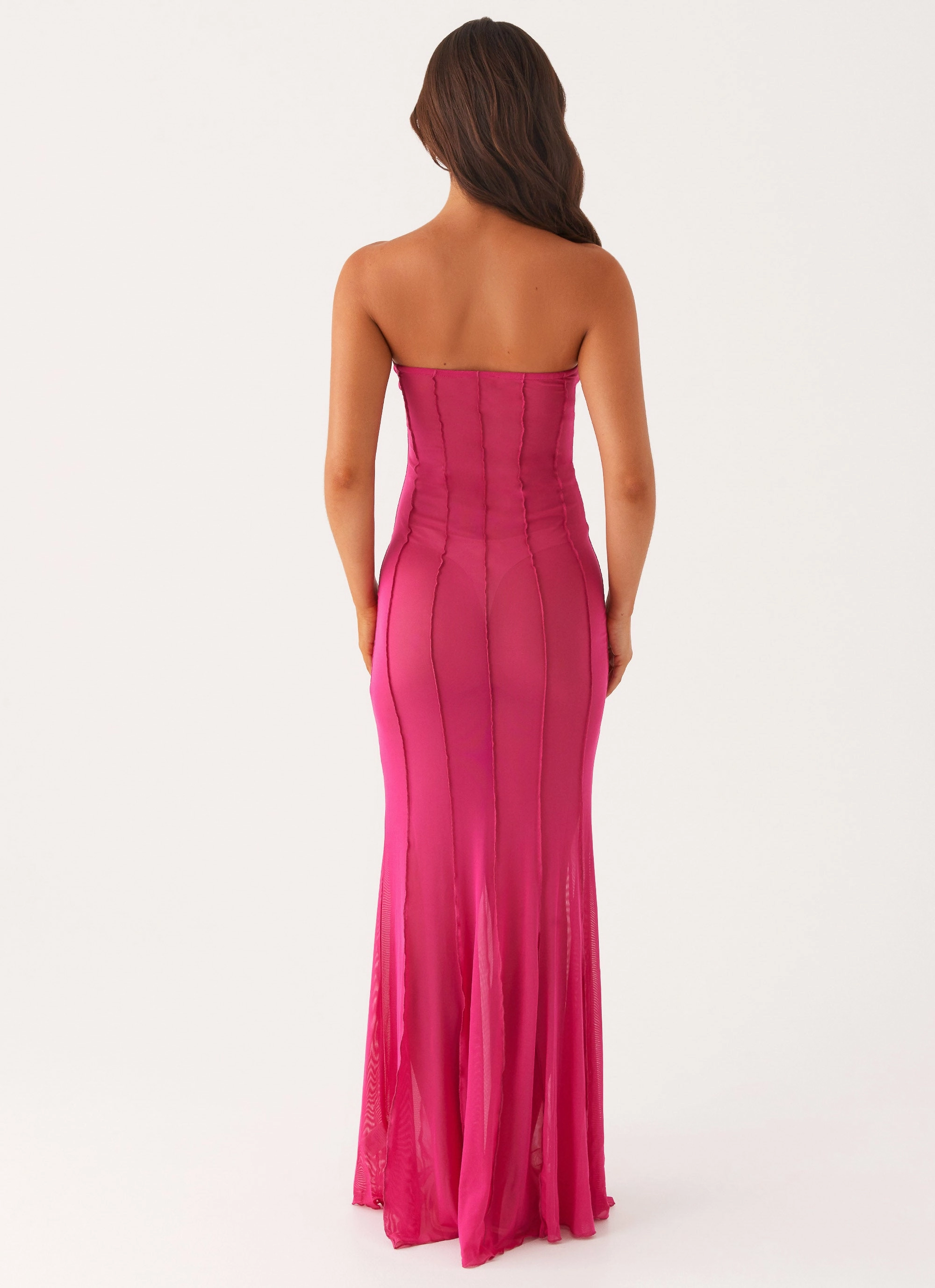 Silky Movement button detail Kennedy Maxi Dress - Fuchsia