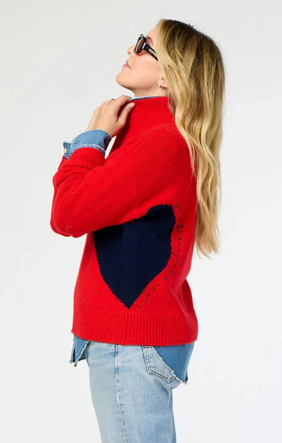 High Thread Count Cotton Kerri Rosenthal Lucy Imperfect Heart Sweater