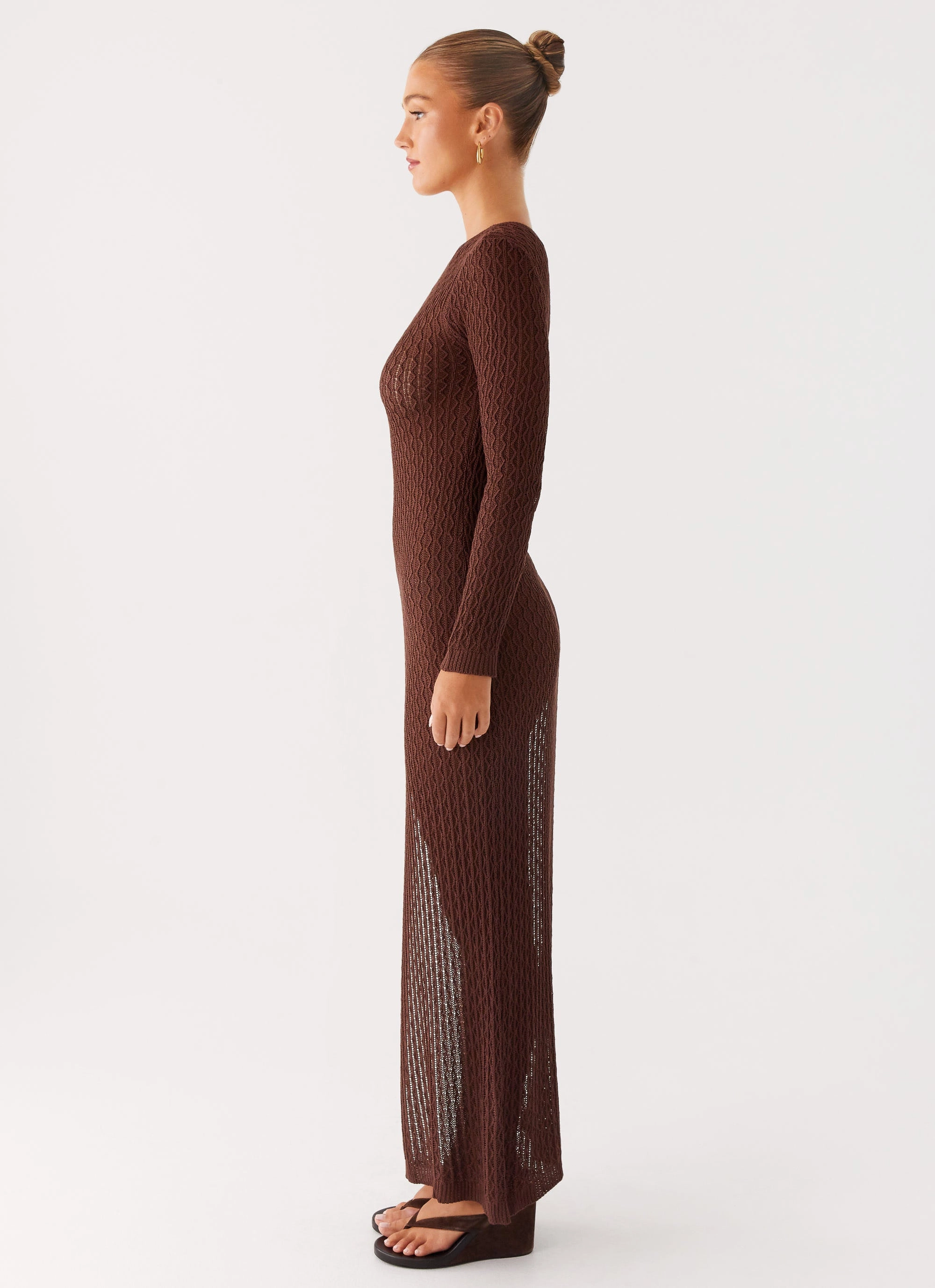Sophisticated Vibe Kerri Knit Maxi Dress - Dark Chocolate