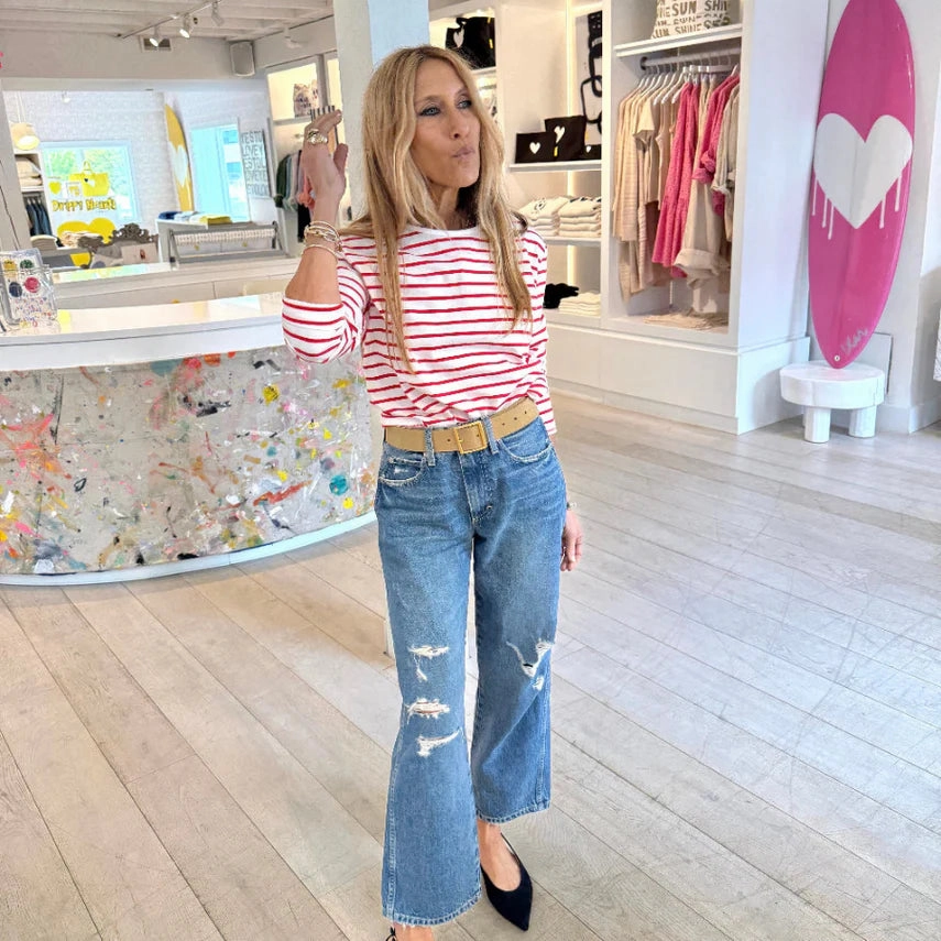 EasyCareFabric Kerri Rosenthal Long Sleeve Strip Tee