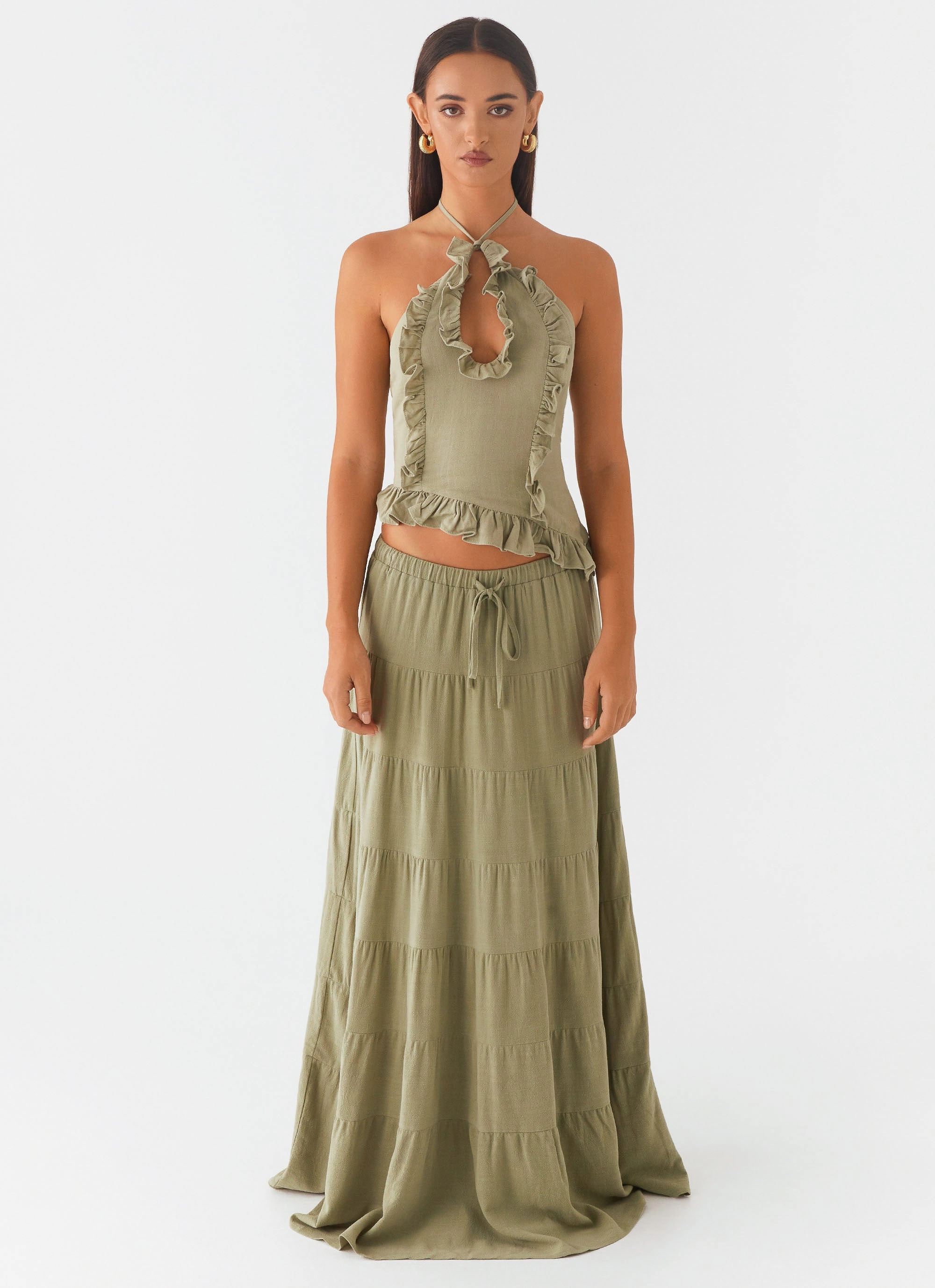 Rash Guard Layer Quick Drain Technology Mariella Linen Top - Sage