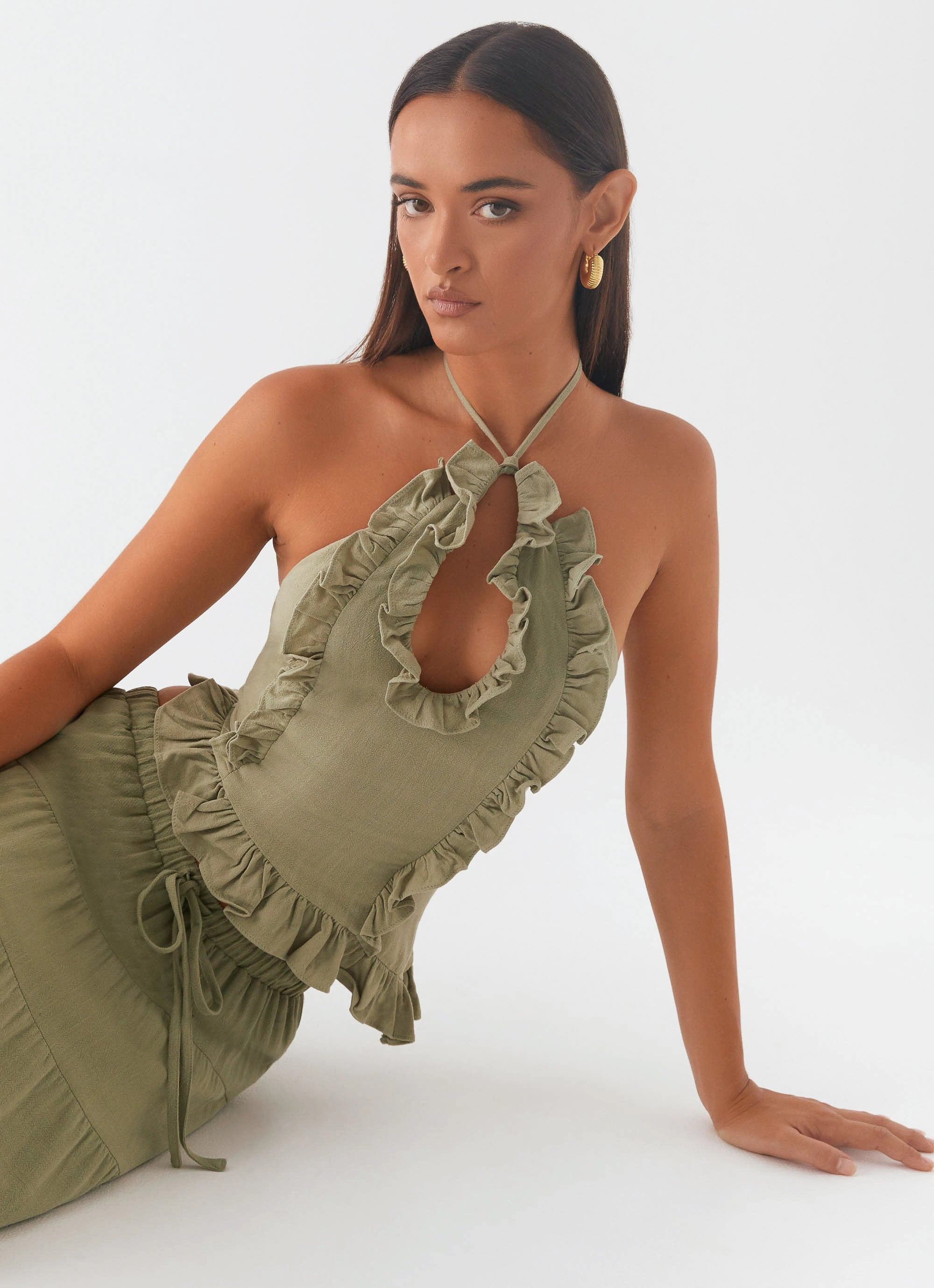 Mariella Linen Top - Sage Non Chafing Seams