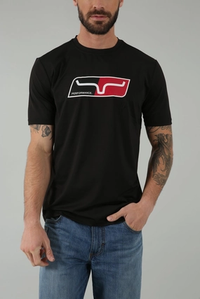 Kimes Ranch Mens Alta Tech Tee Black Polyester Blend S/S T-Shirt Quick Fit Quick Dry Wear Fit