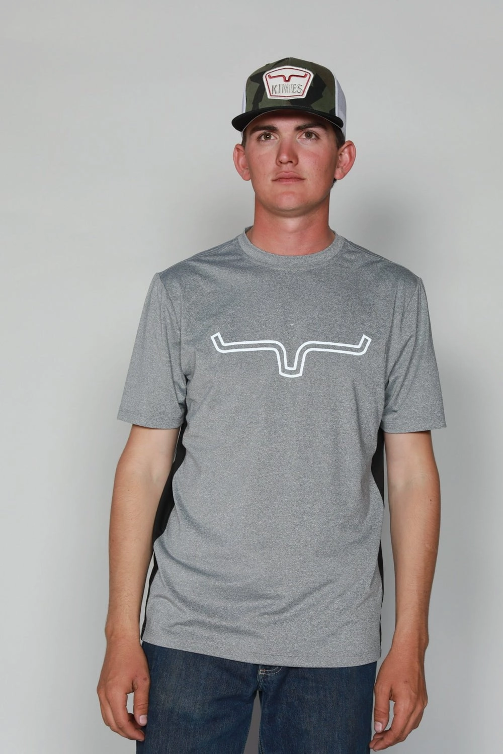 Kimes Ranch Mens Phase 2 Tech Tee Grey Polyester Blend S/S T-Shirt Eco Dye Technique All day wearability