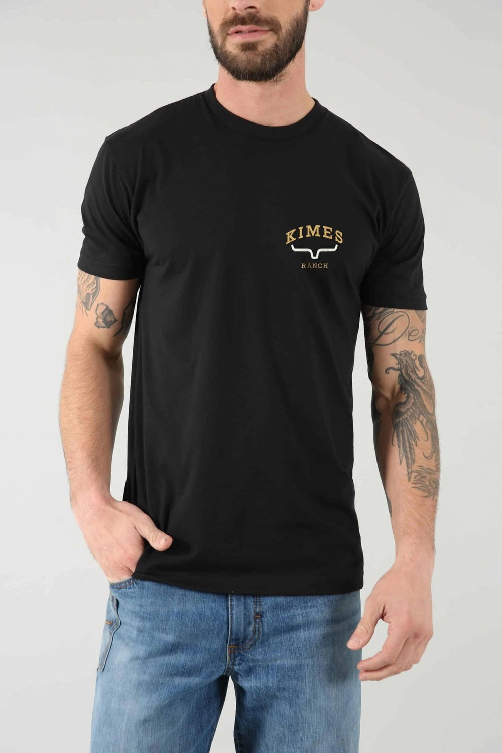 Stretch Waist Easy-to-Match Kimes Ranch Mens Since 2009 Black Cotton Blend S/S T-Shirt