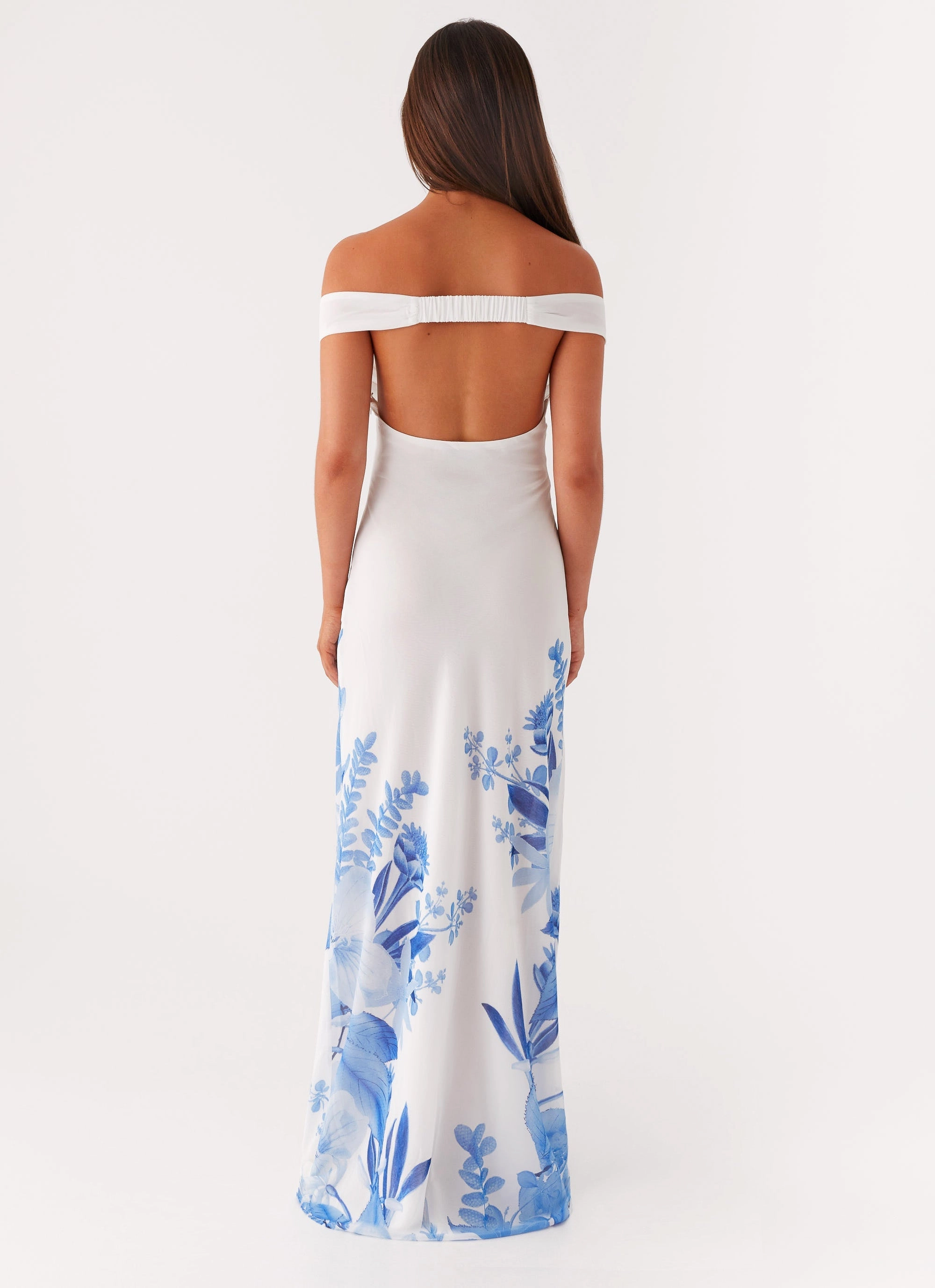 Weekend Fresh Urban Aesthetic Krissa Maxi Dress - Blue Floral