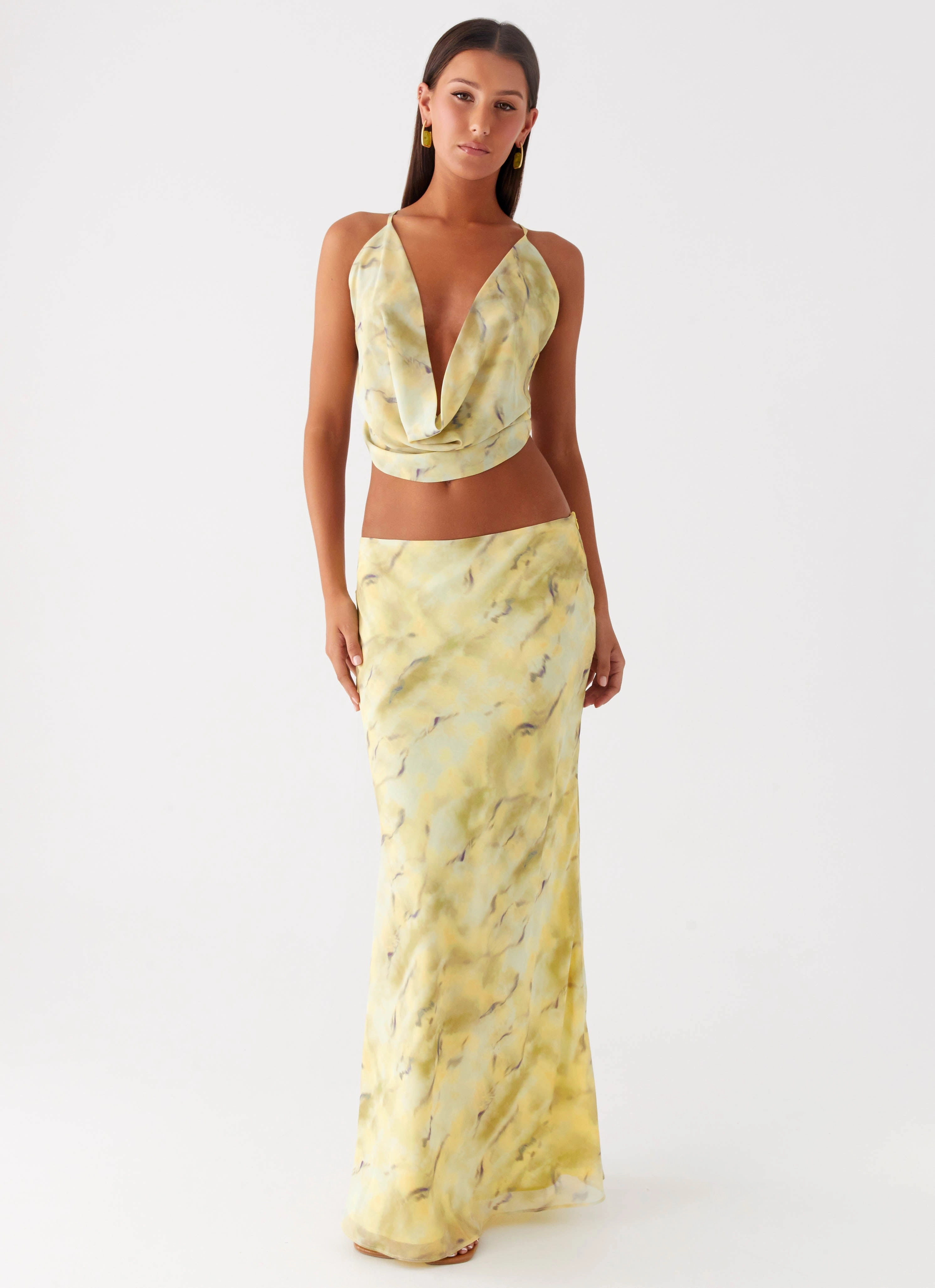 Urban Pulse quick dry Kylo Low Rise Maxi Skirt - Yellow Tie Dye
