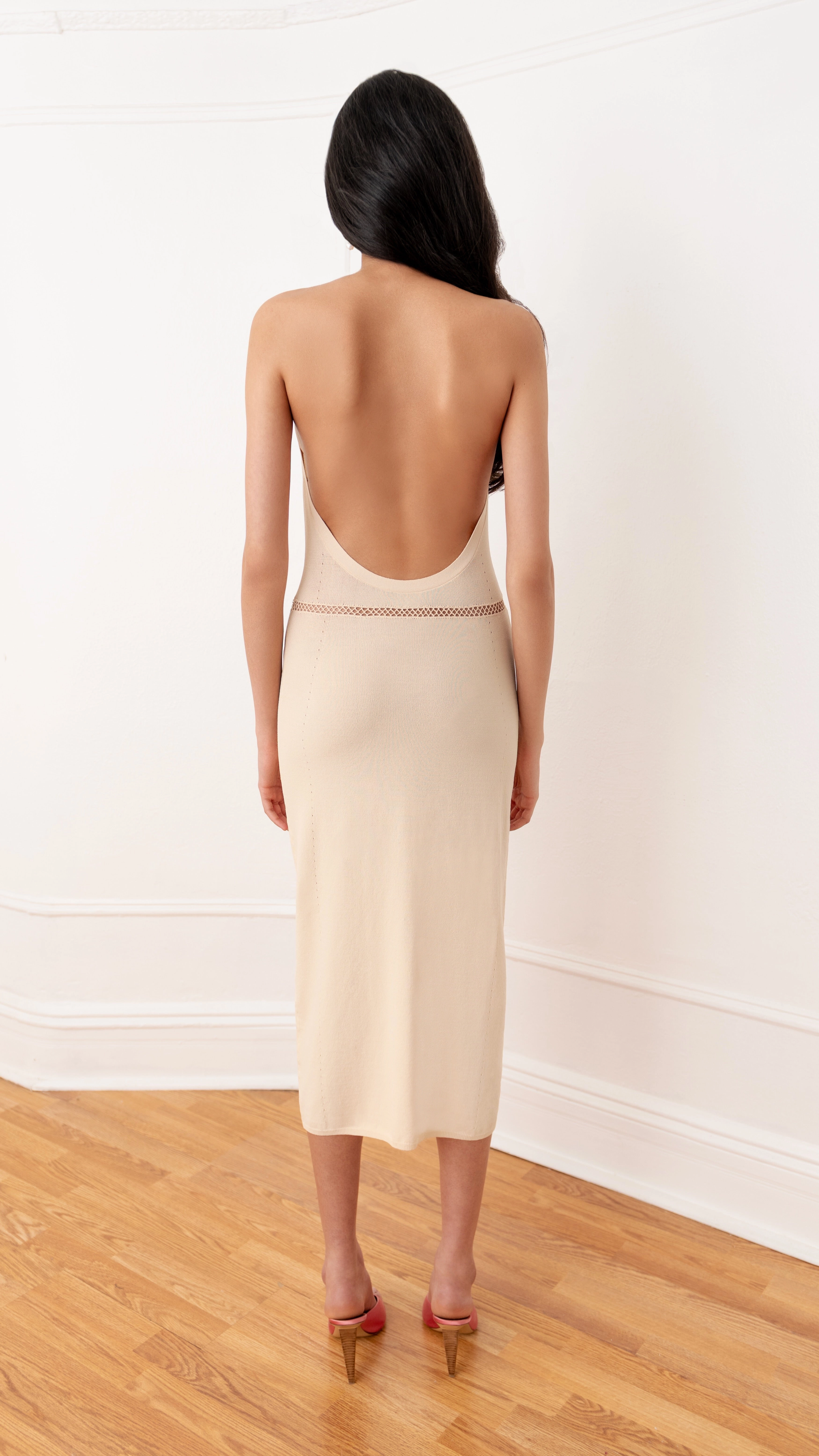 La Bohemia Knit Halter Dress Stretchy Top