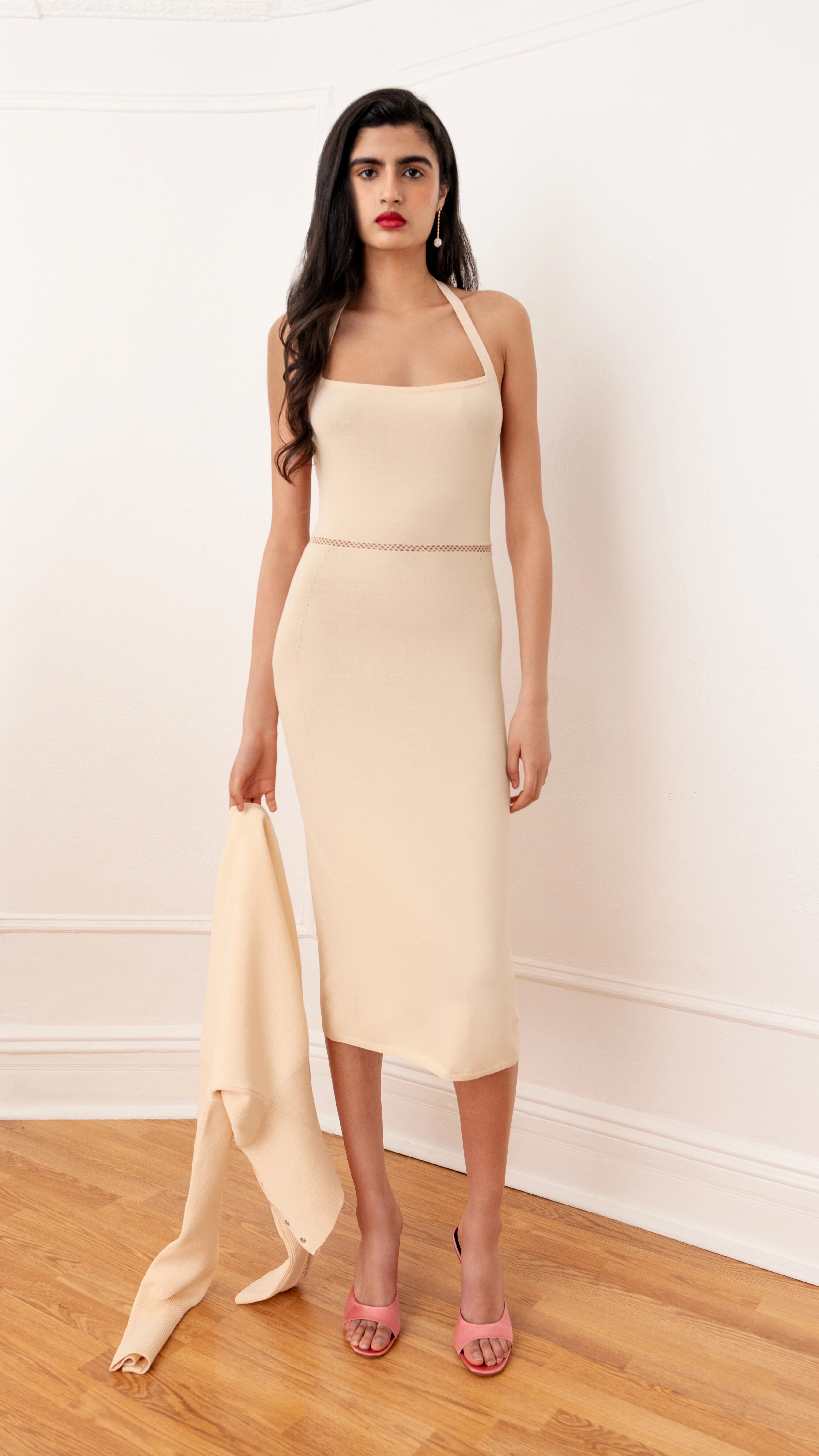 La Bohemia Knit Halter Dress Lightweight pullover