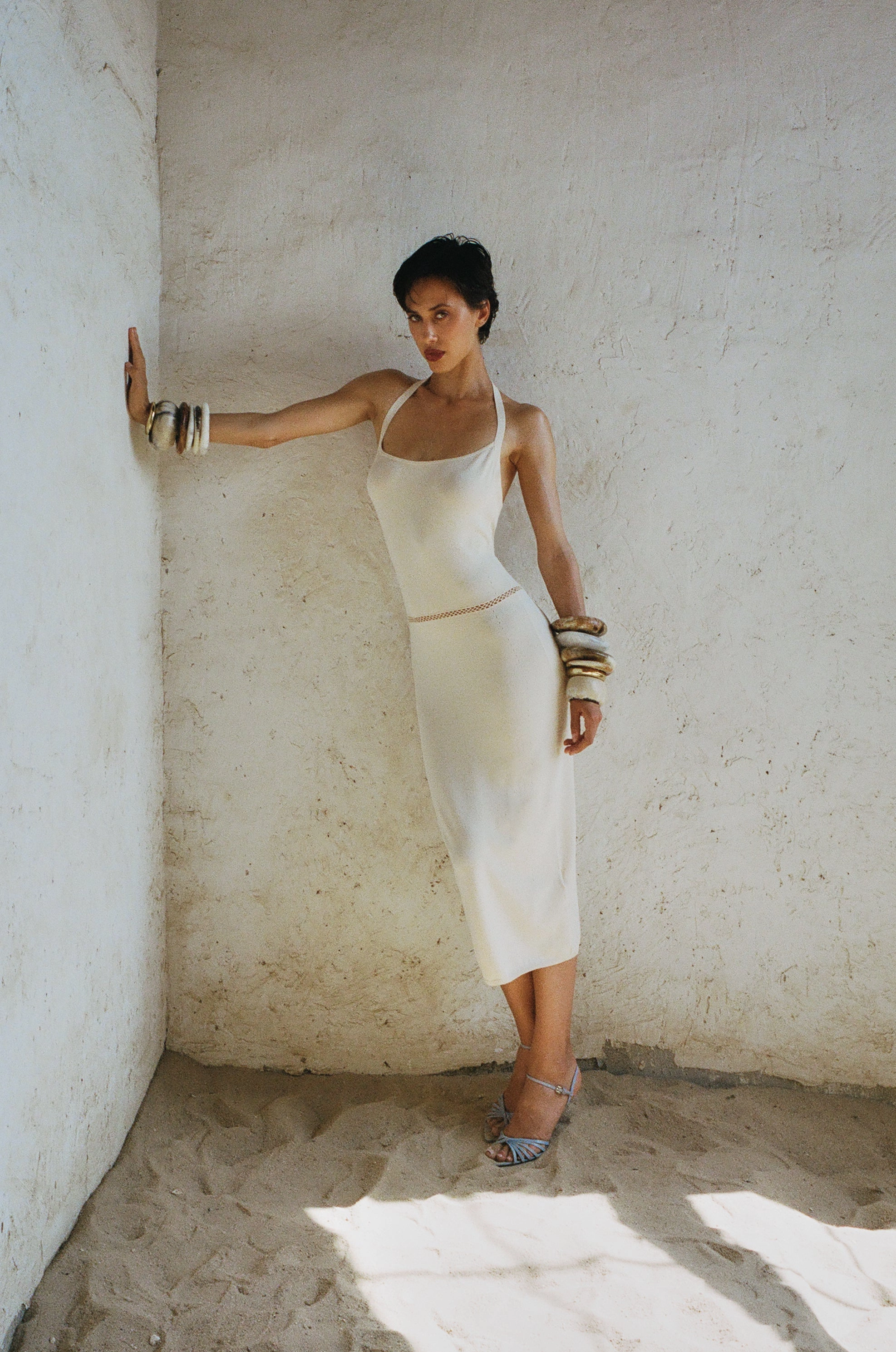 La Bohemia Knit Halter Dress AdjustableDrawstring Odor Control Technology