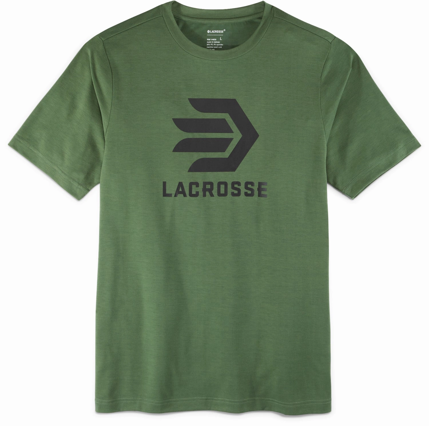 Lacrosse Mens Forever Forward Tee Green Poly/Spandex S/S T-Shirt Stylish Design SeamlessConstruction