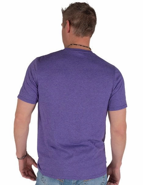B Tuff Mens Left Chest Logo Purple Cotton Blend S/S T-Shirt Weekend Smart Ultra Soft Blended Textile