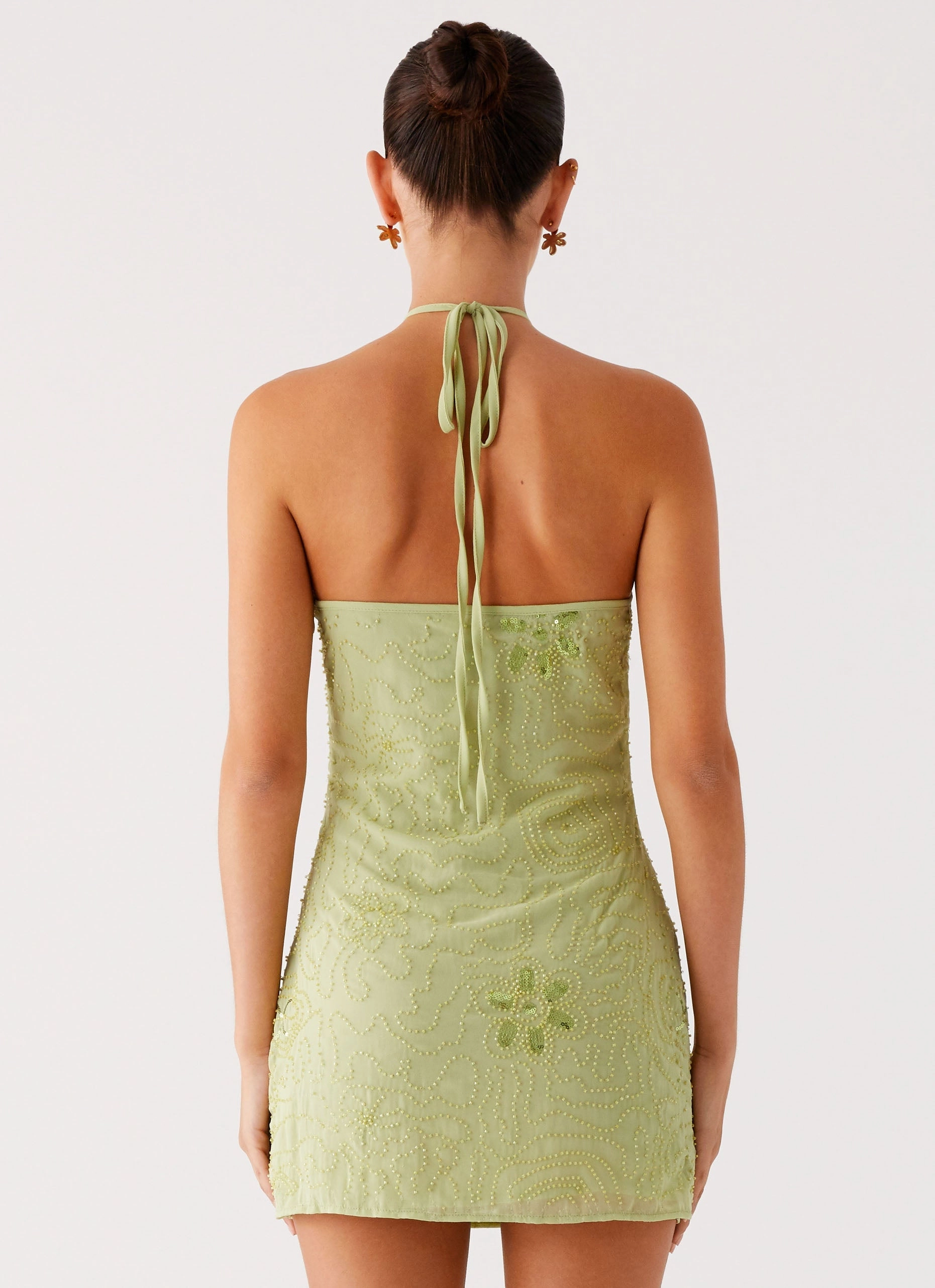 Versatile Fit Cruise Attire Laidback Look Kiara Beaded Mini Dress - Mint