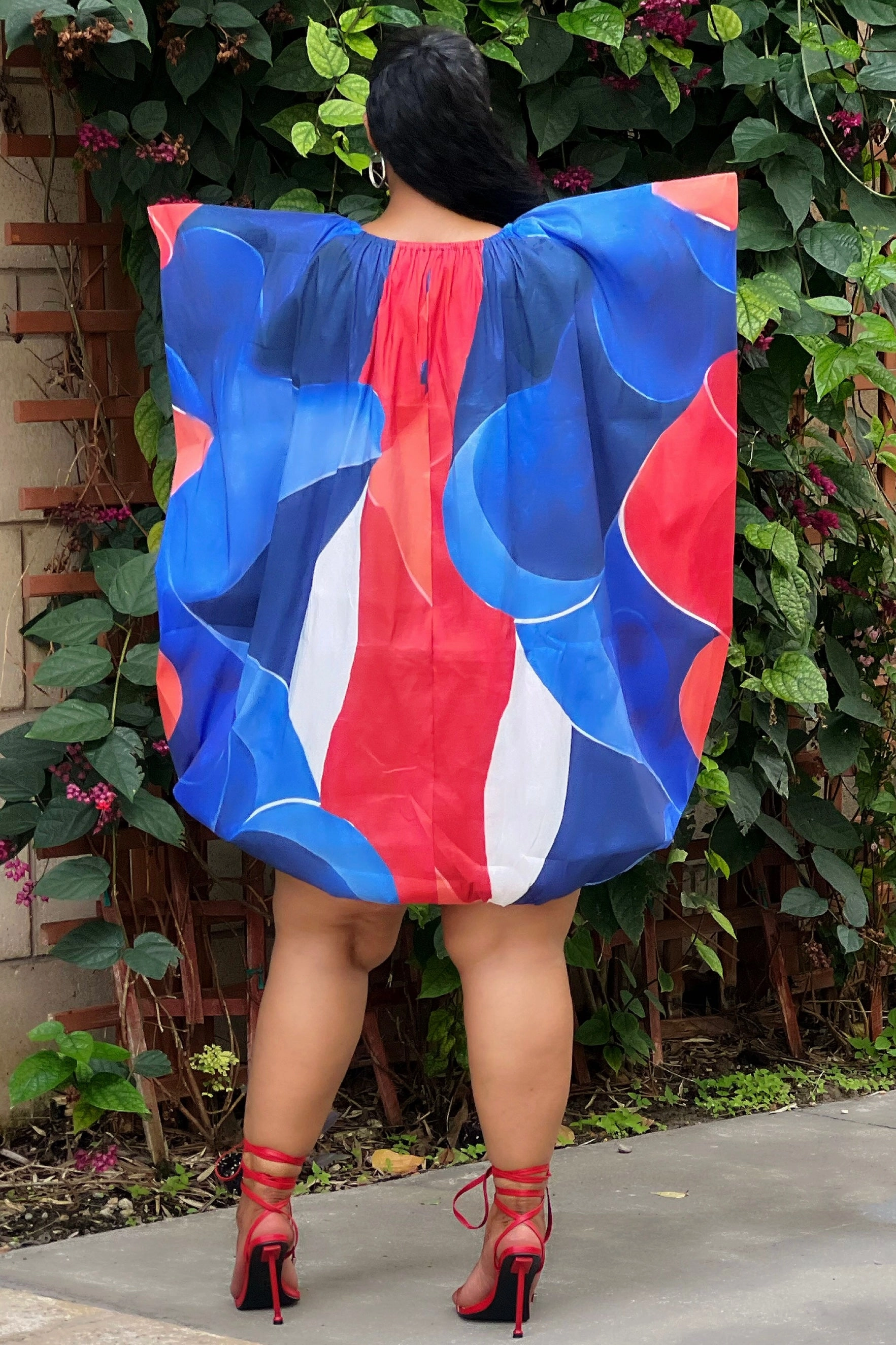 Lana Bubble Hem Strong Shoulder Mini Dress Velvet-Touch