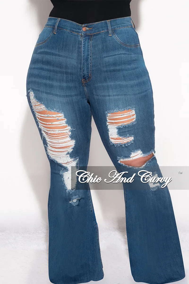 Easy Match Final Sale Plus Size Distressed Dark Denim Jeans