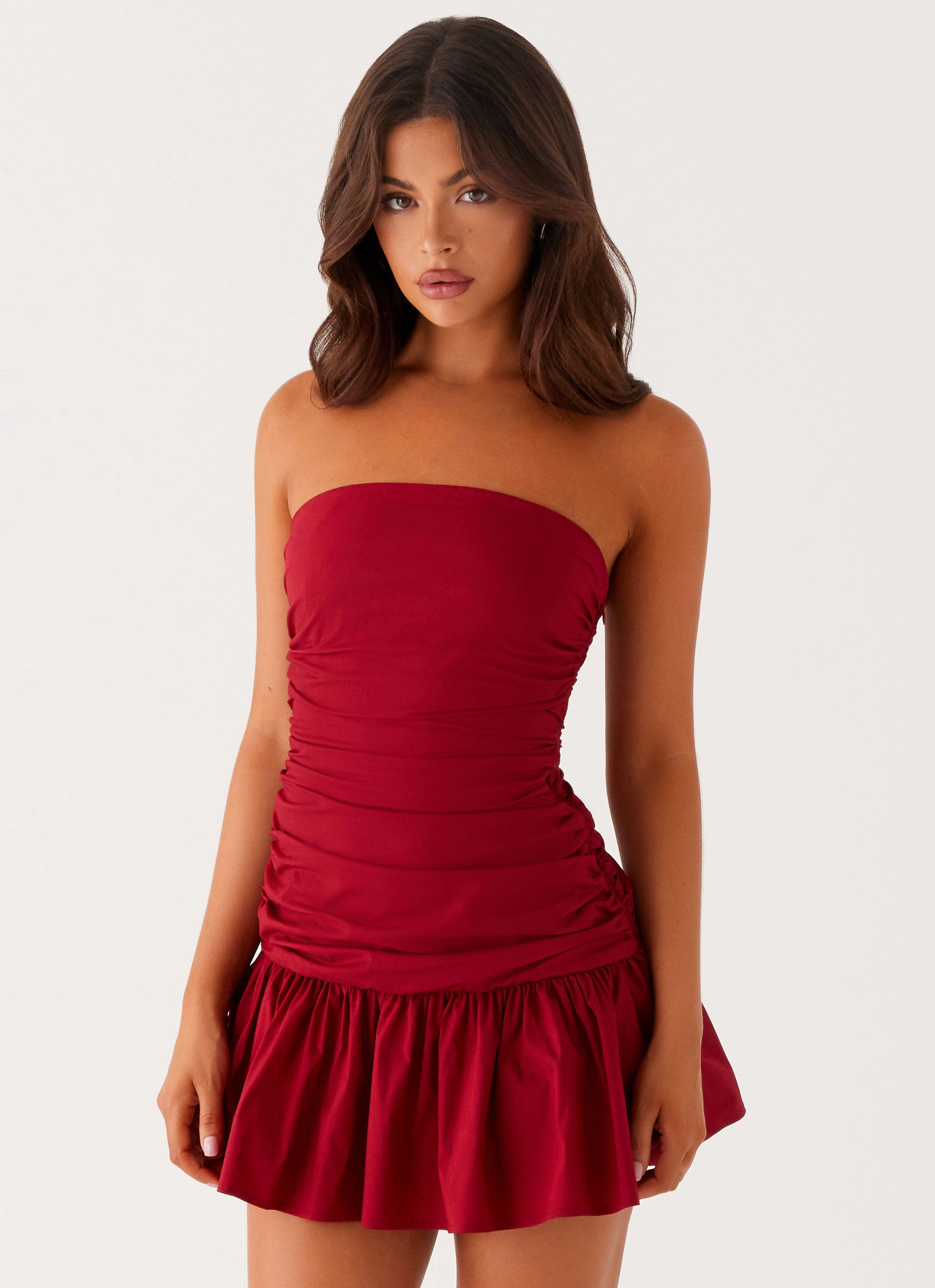 Classic-style Carmel Mini Dress - Merlot
