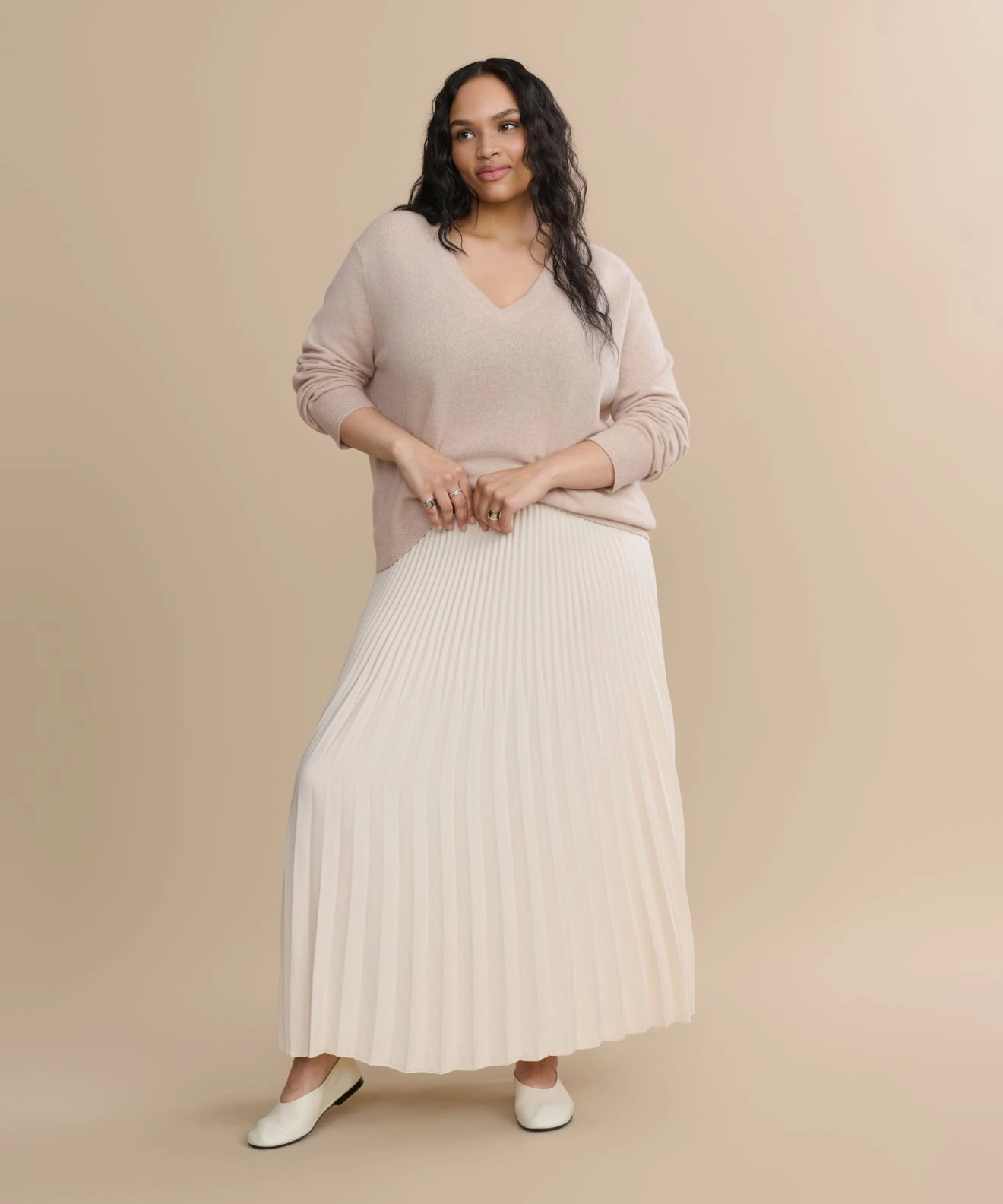 Flynn Cashmere Sweater Stretchable Cuffs