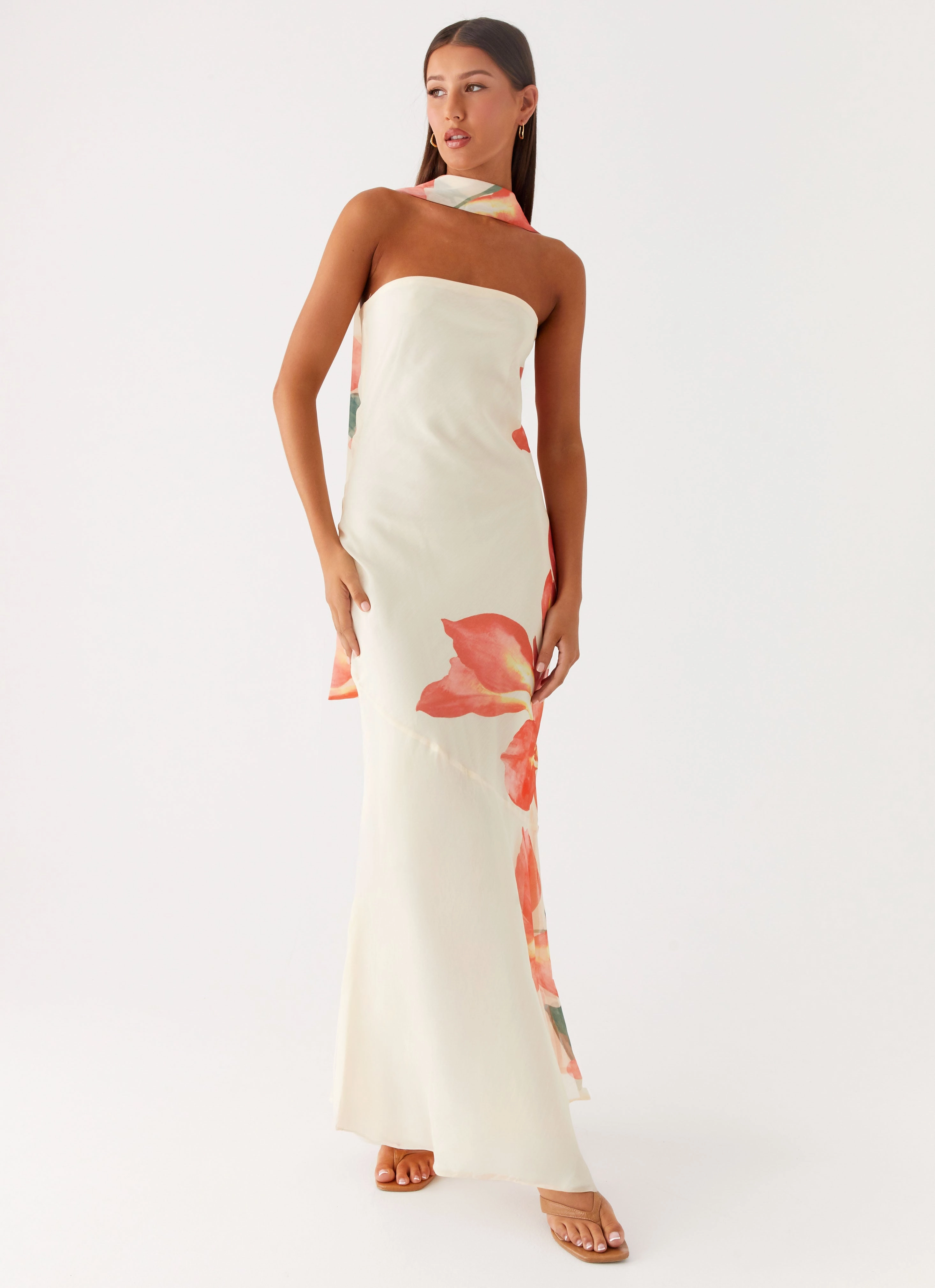 Leather Accent Under The Pagoda Maxi Dress - Siena Floral Teen Fashion Formal Event