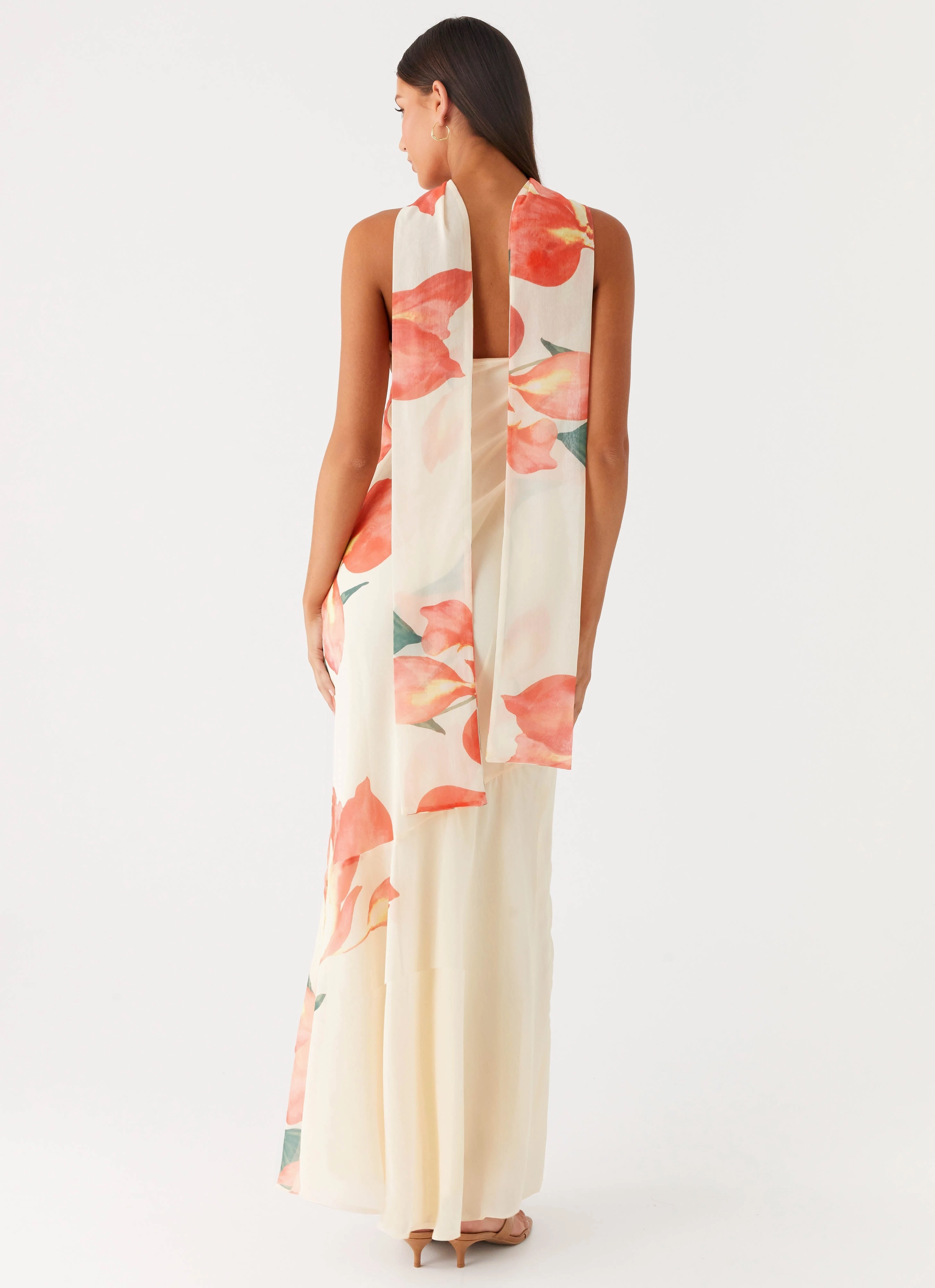 Reinforced Pockets Leather Accent Under The Pagoda Maxi Dress - Siena Floral