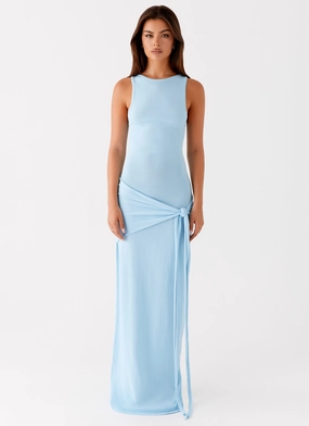 Leona Maxi Dress - Turquoise Date Nightwear Airy Weave