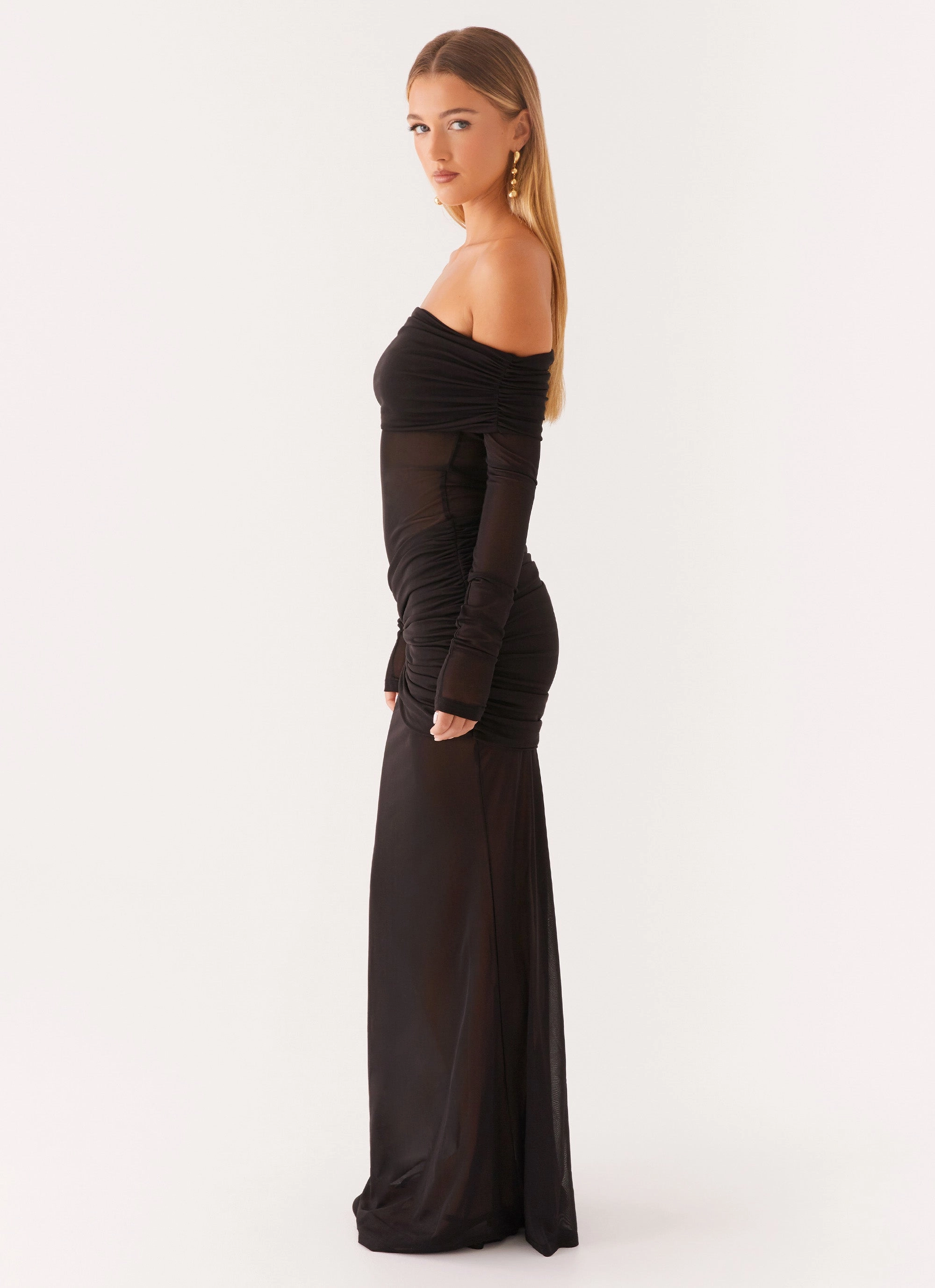 Liberty Maxi Dress - Black Comfortable Silhouette Dreamy Drape