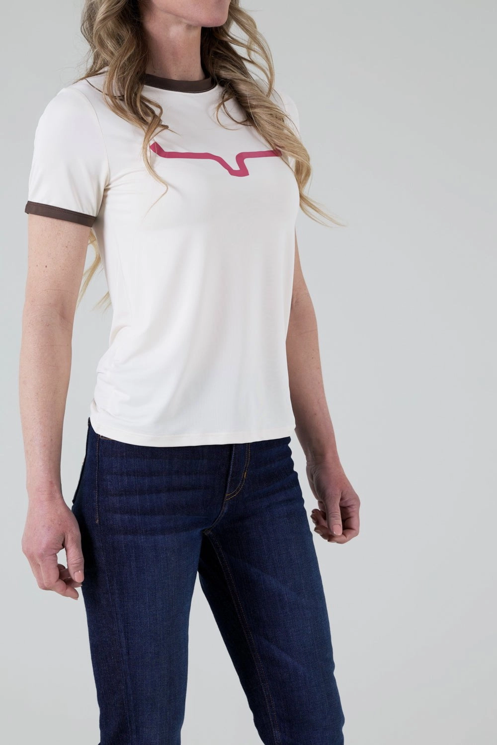 Casual Elegance Relaxed Silhouette Kimes Ranch Womens Steadfast Ringer Tee Natural Poly/Spandex S/S T-Shirt