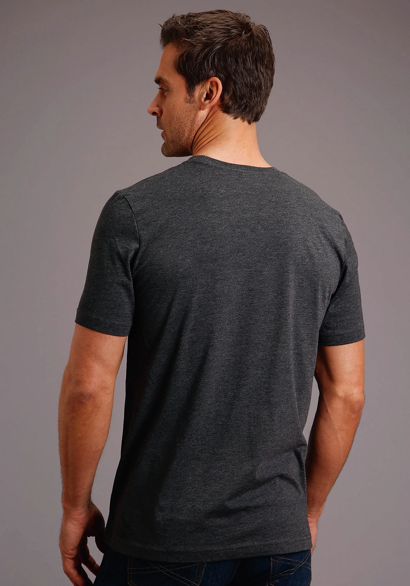 Bold Pattern Stetson Mens Heather Grey Cotton Blend Philly S/S T-Shirt