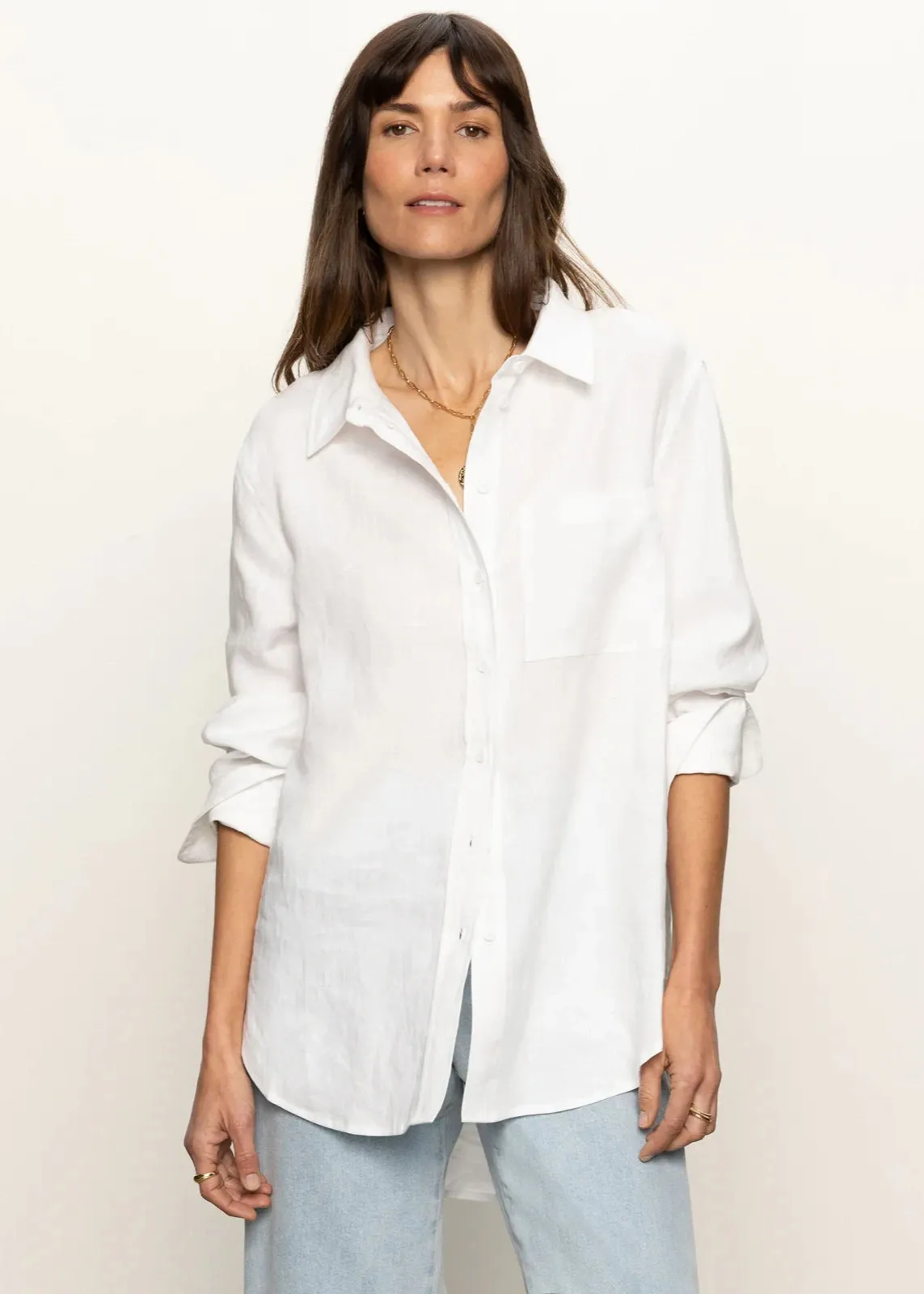 Wrinkle Resistant Finish Sanctuary Relaxed Linen Shirt