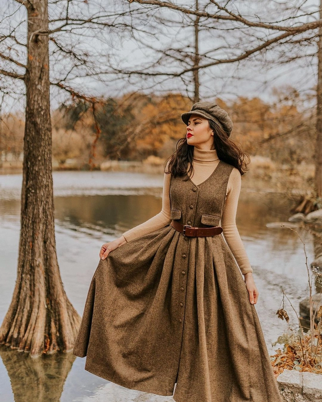 Dark Amber 11 | Academia wool dress Light and Cozy OdorResistant