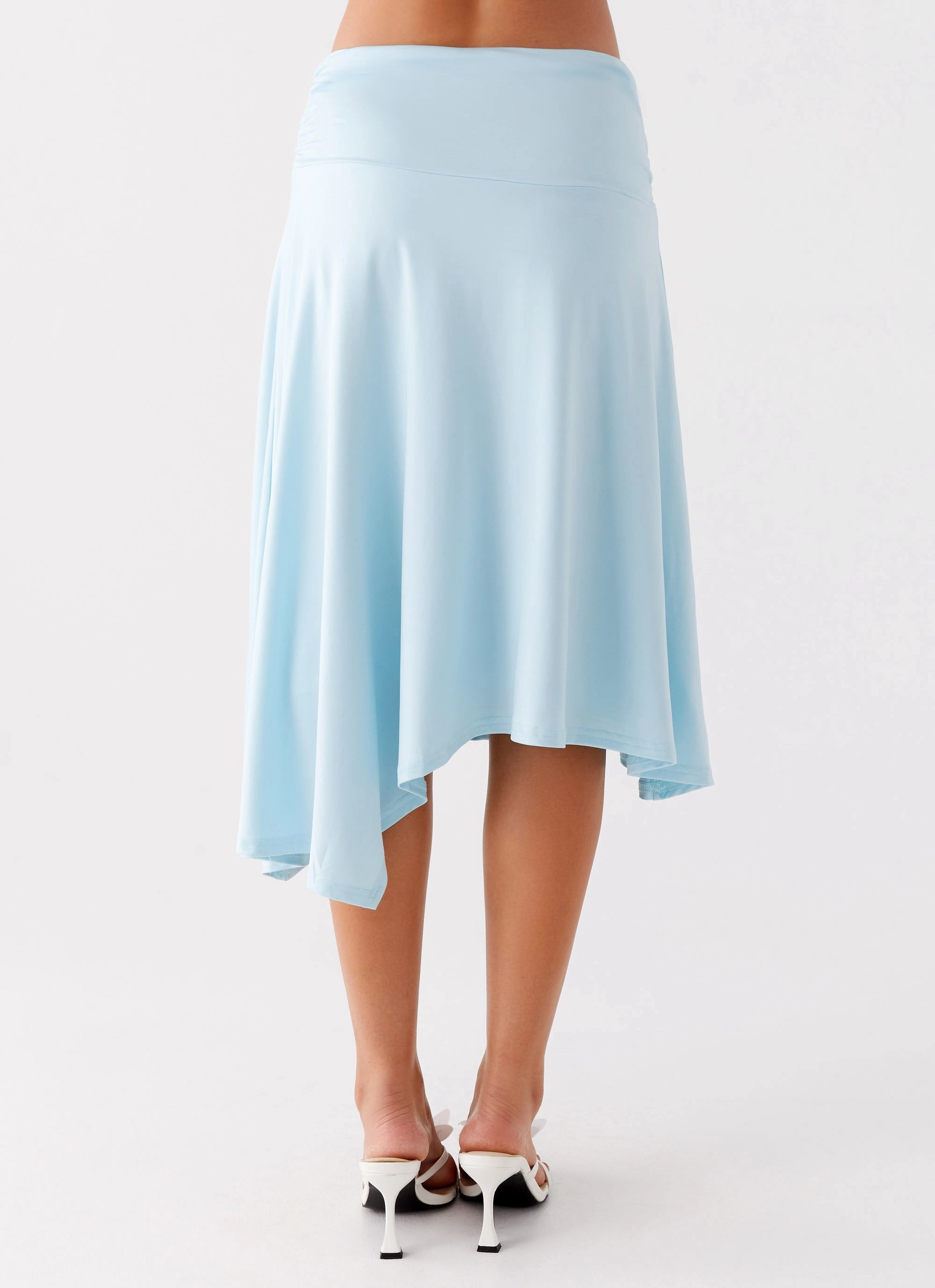 Contoured Waist Global Inspiration Brisa Midi Skirt - Turquoise