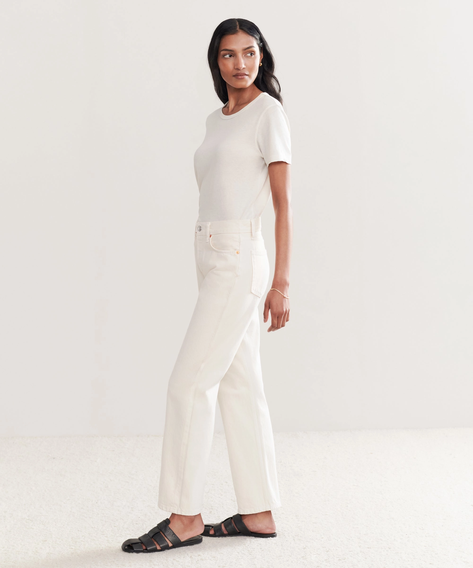 Adjustable Drawcord Non Slip Waistband Easy Straight Crop