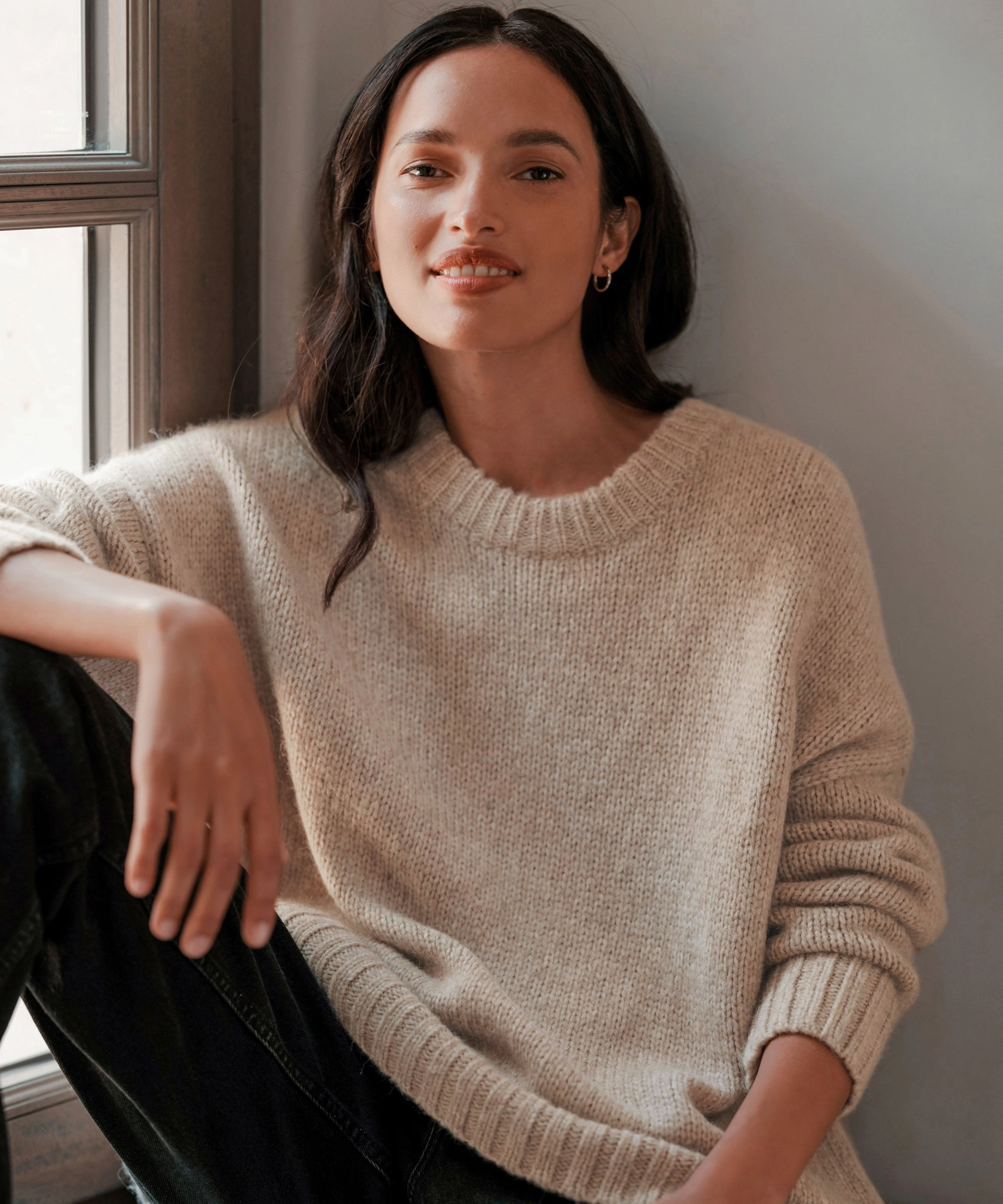 Minimalist Design Alpaca Cocoon Crewneck