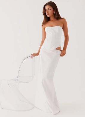 Light Motion Jaslyn Maxi Skirt - White