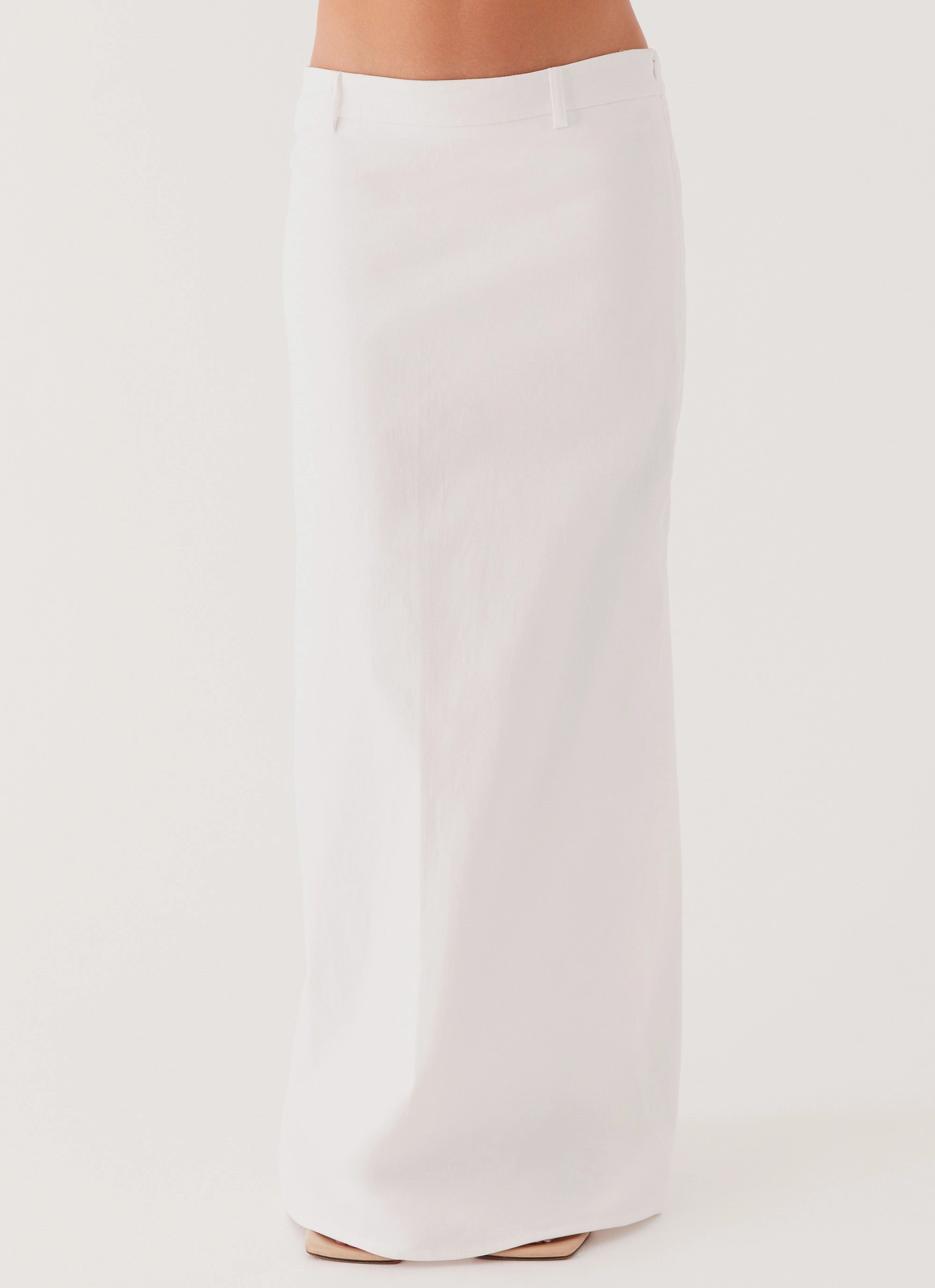 Jaslyn Maxi Skirt - White Artisan Print Texture Shot