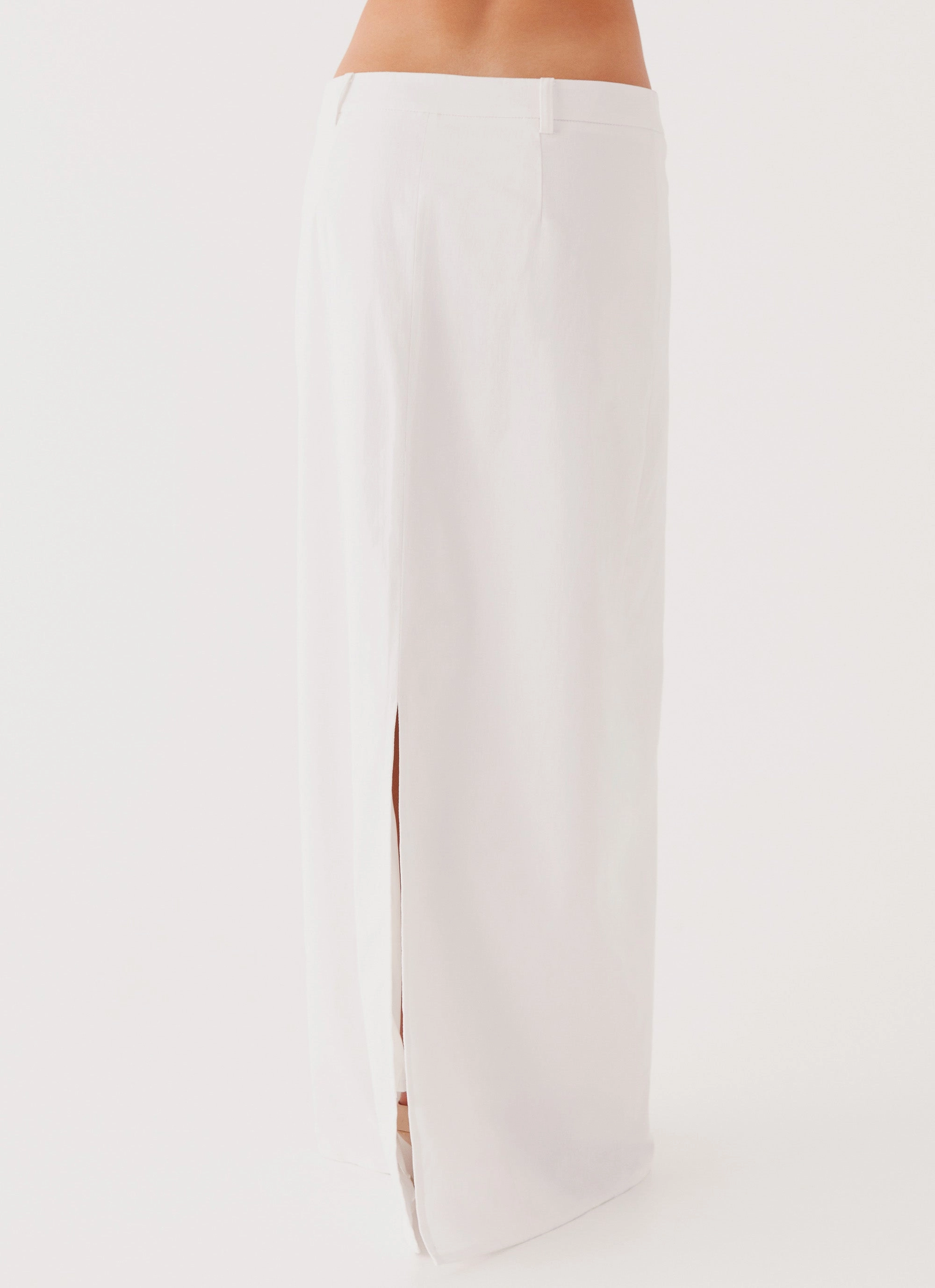 Satin feel Everyday Line Jaslyn Maxi Skirt - White