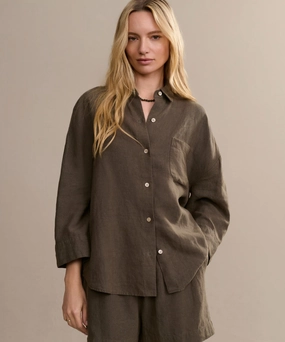 Linen Logan Shirt Midweight Texture Elastic Edge Binding