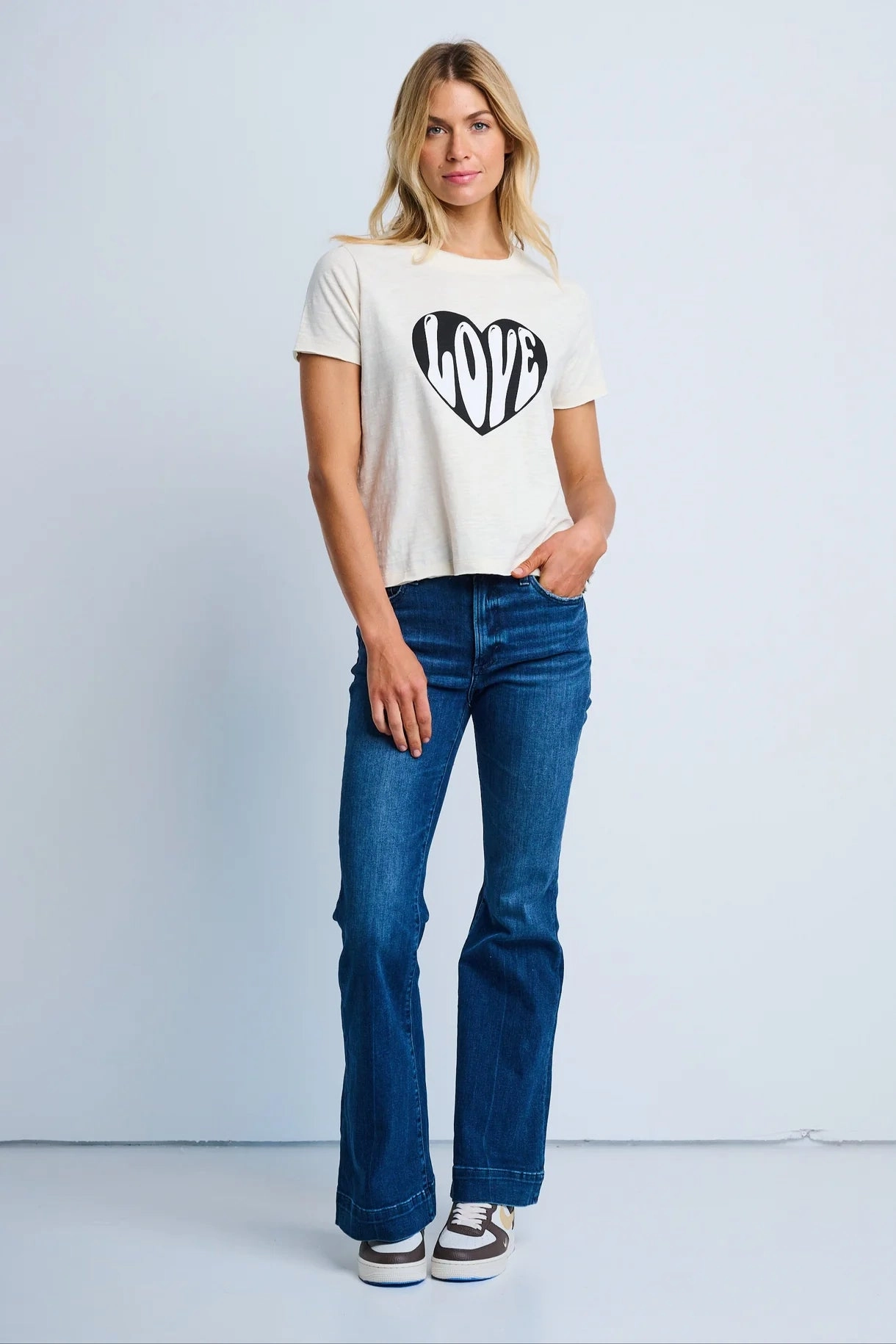 Compact Stitching Sun Protective Fabric Lisa Todd Hello Love Tee Puff