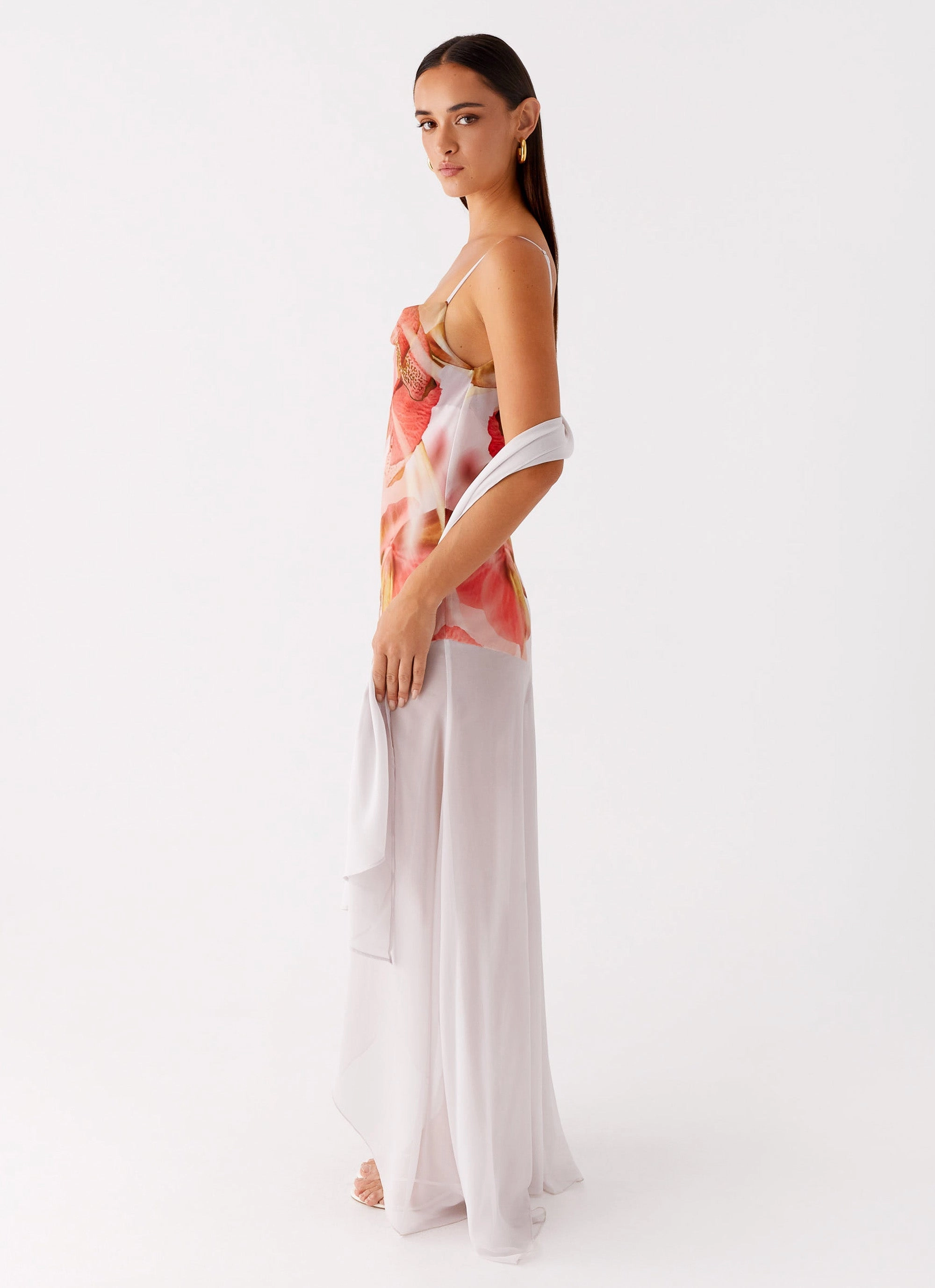 Pocket-Detail Loire Maxi Dress - Peach Rose