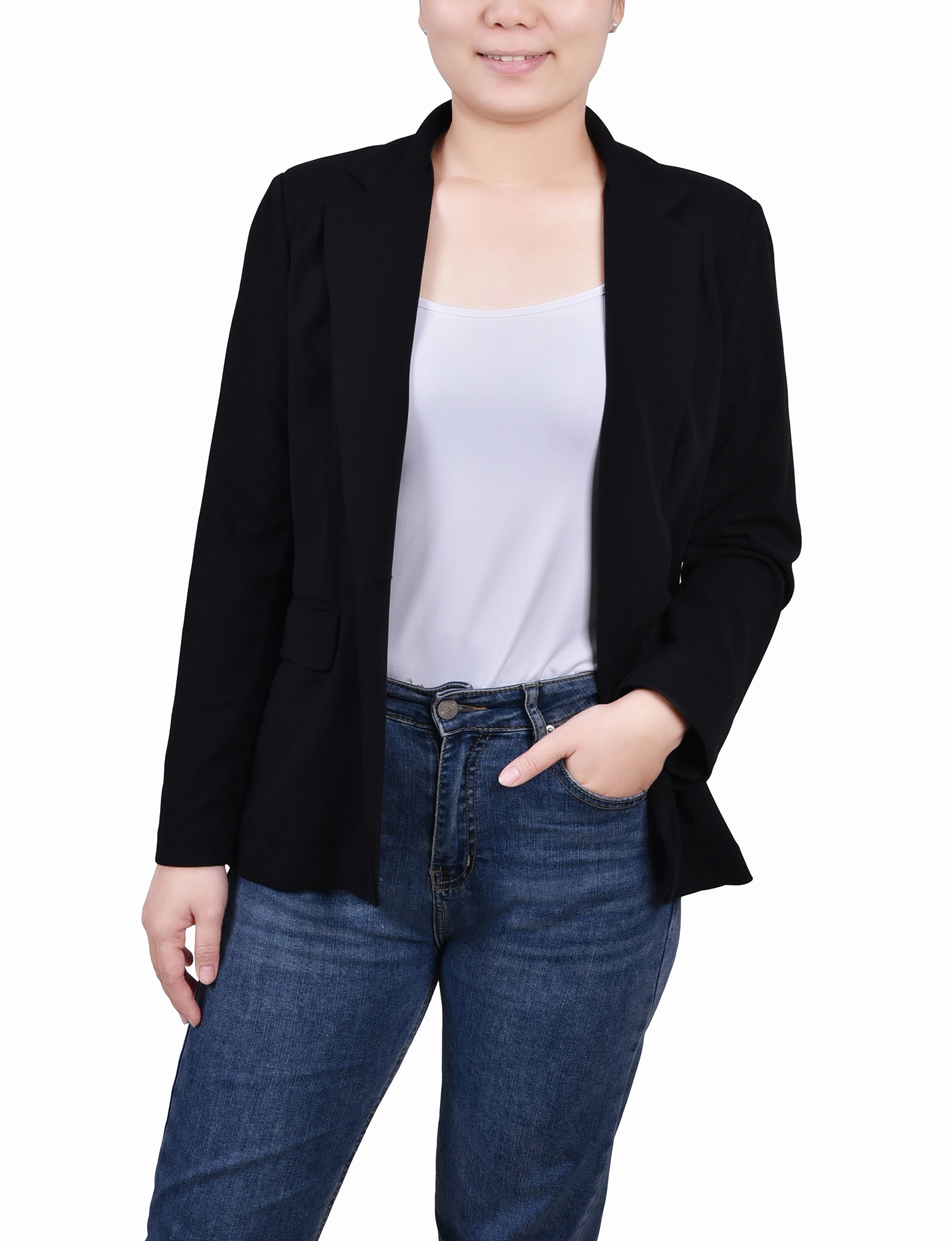 Flowing Design Sporty T-shirt Long Sleeve Scuba Crepe Jacket