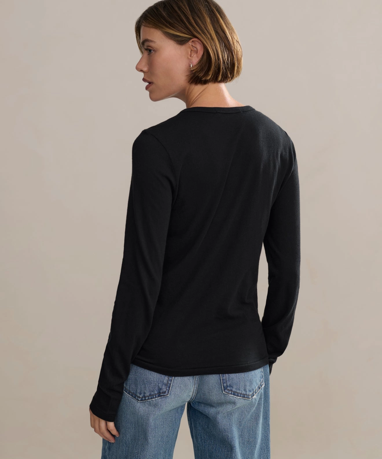 Bound Edges Reflective Safety Trim Long-Sleeve Slim Tee