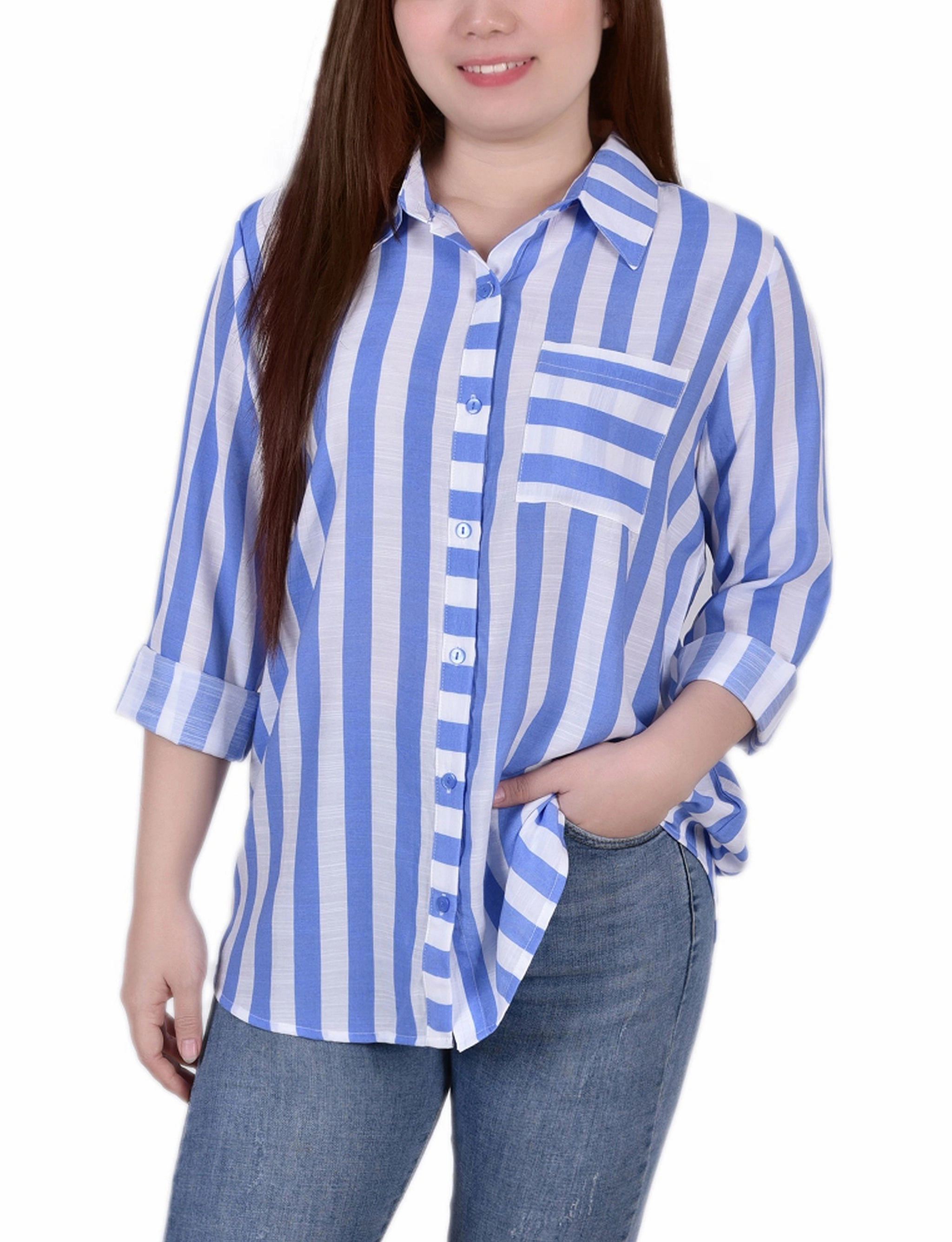 Long Sleeve Striped Blouse Everyday Comfort