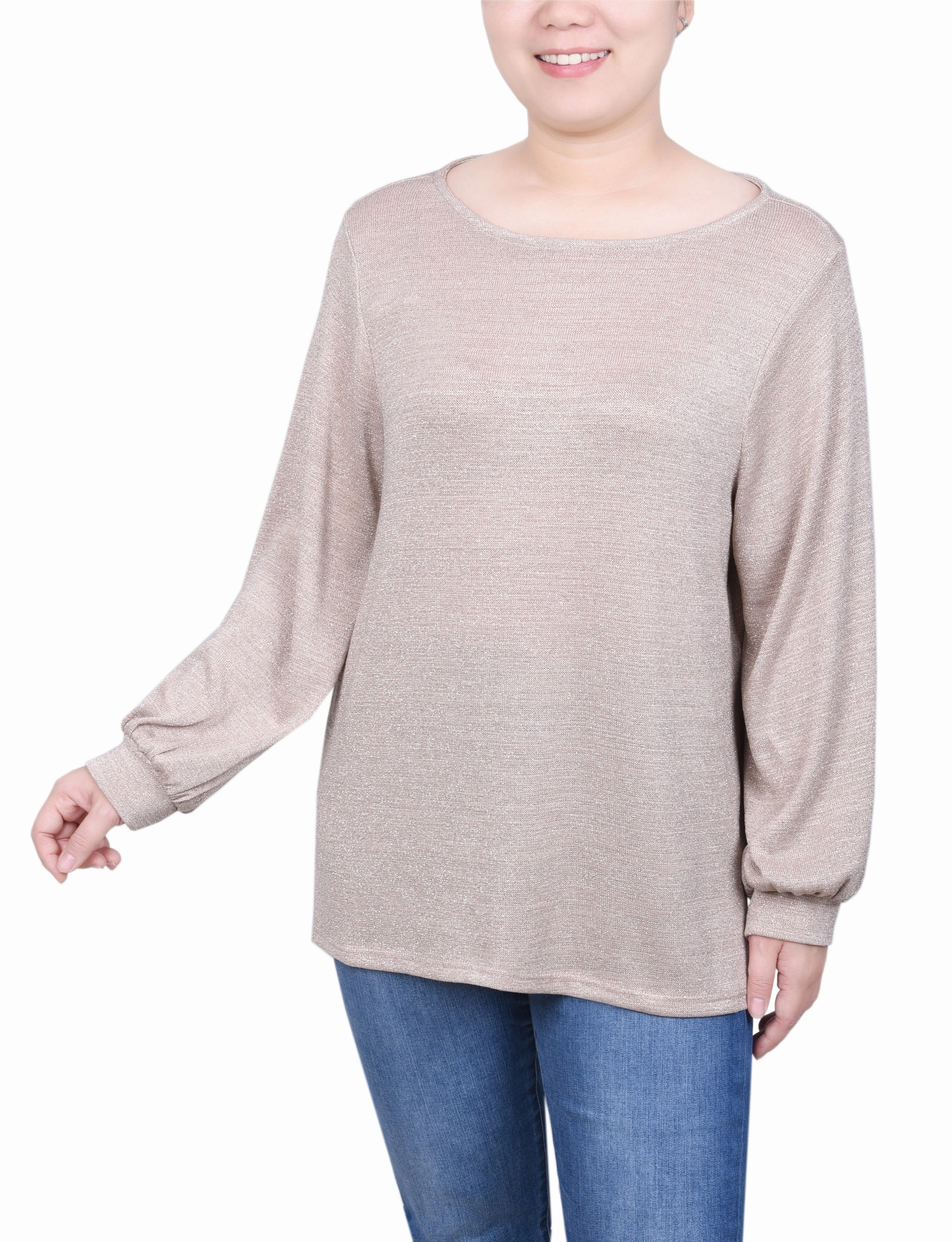 SecurePockets SubtleTexture Long Sleeve Tunic Top