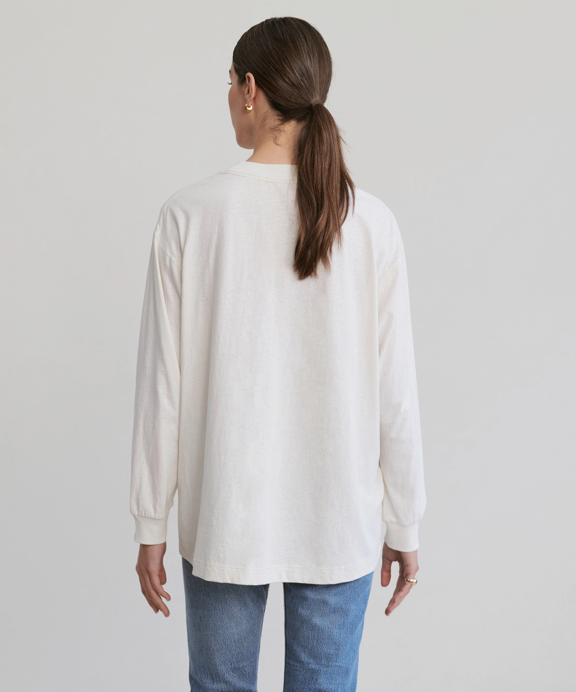 Layered Collar System Long-Sleeve Vintage Pocket Tee