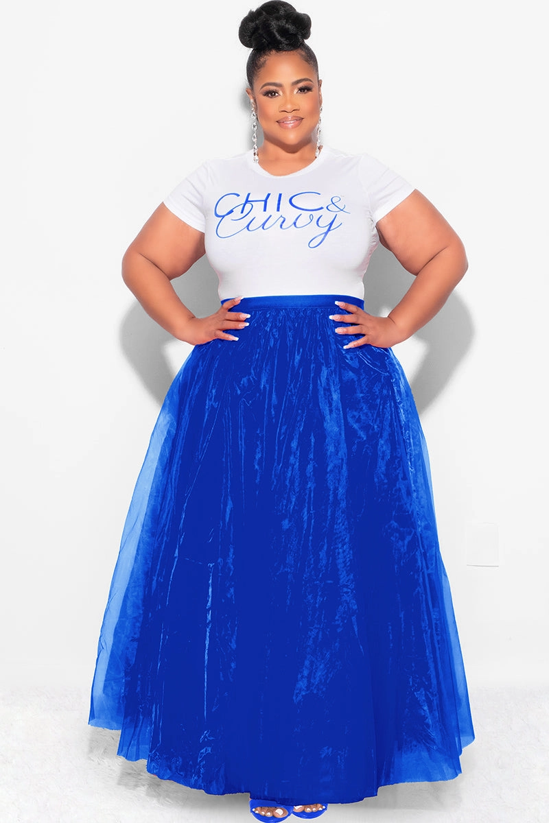 Water resistant coating All-day Flex Final Sale Plus Size Maxi Tulle Tutu Skirt in Royal Blue (SKIRT ONLY)