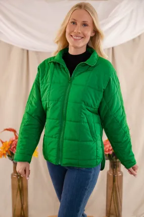 Stretch Material OEKOTEX Certified Fabric Don't Hesitate Puffer Jacket-Green