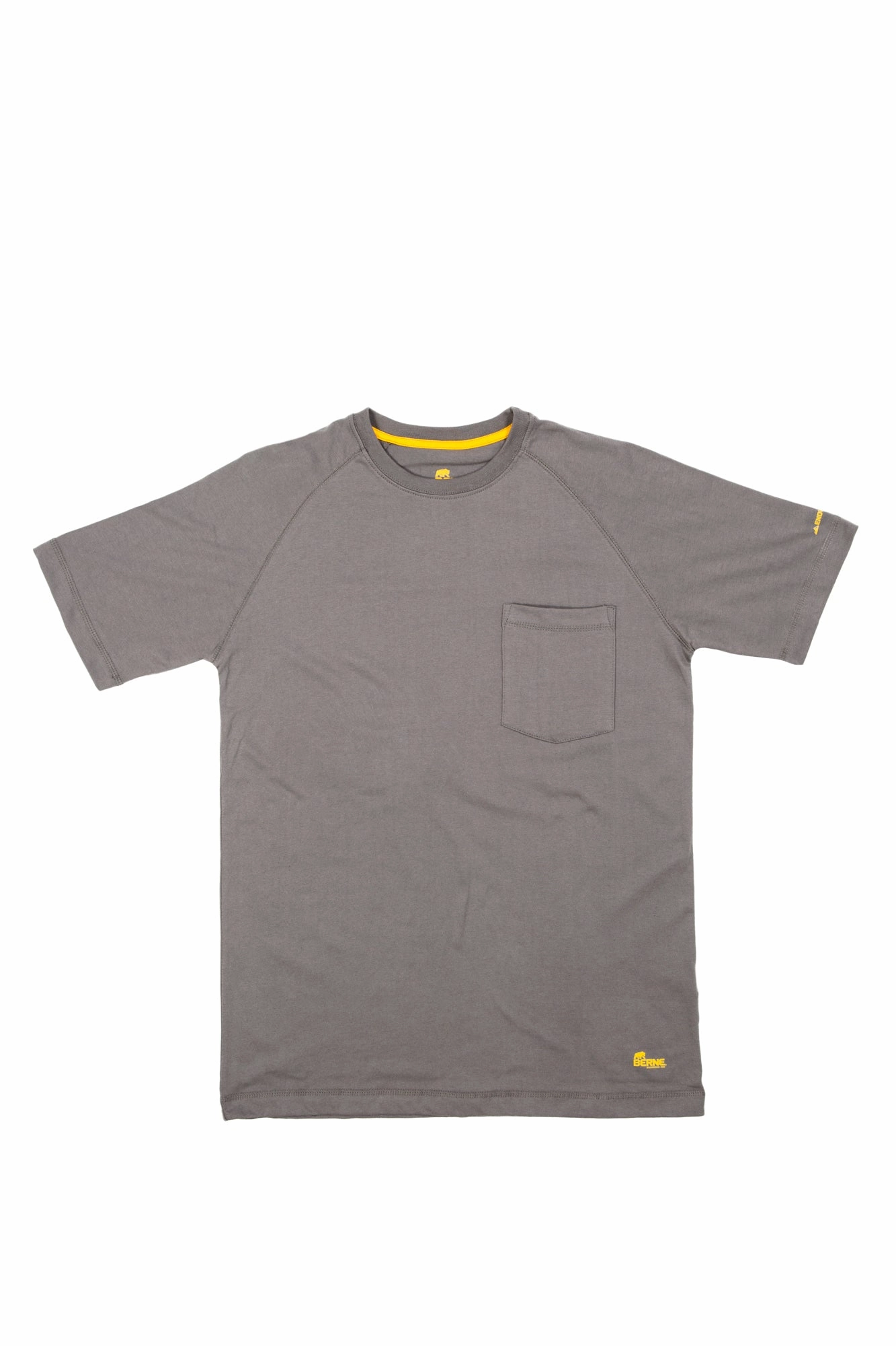 Advanced Moisture Management Athleisure Trend Berne Mens Titanium Cotton Blend Performance Tee S/S