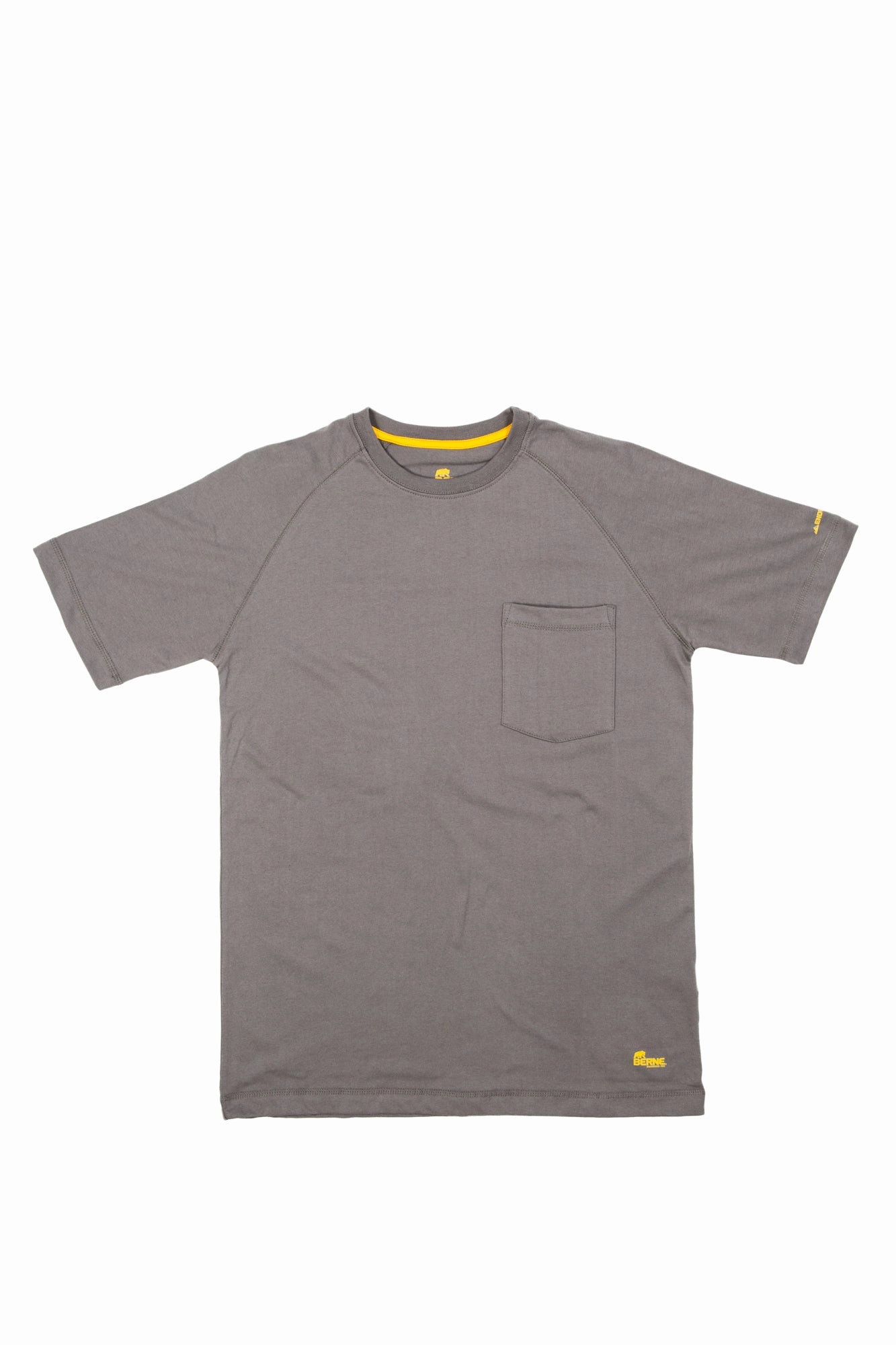 Berne Mens Titanium Cotton Blend Performance Tee S/S Smooth zipper closure Teen Fashion