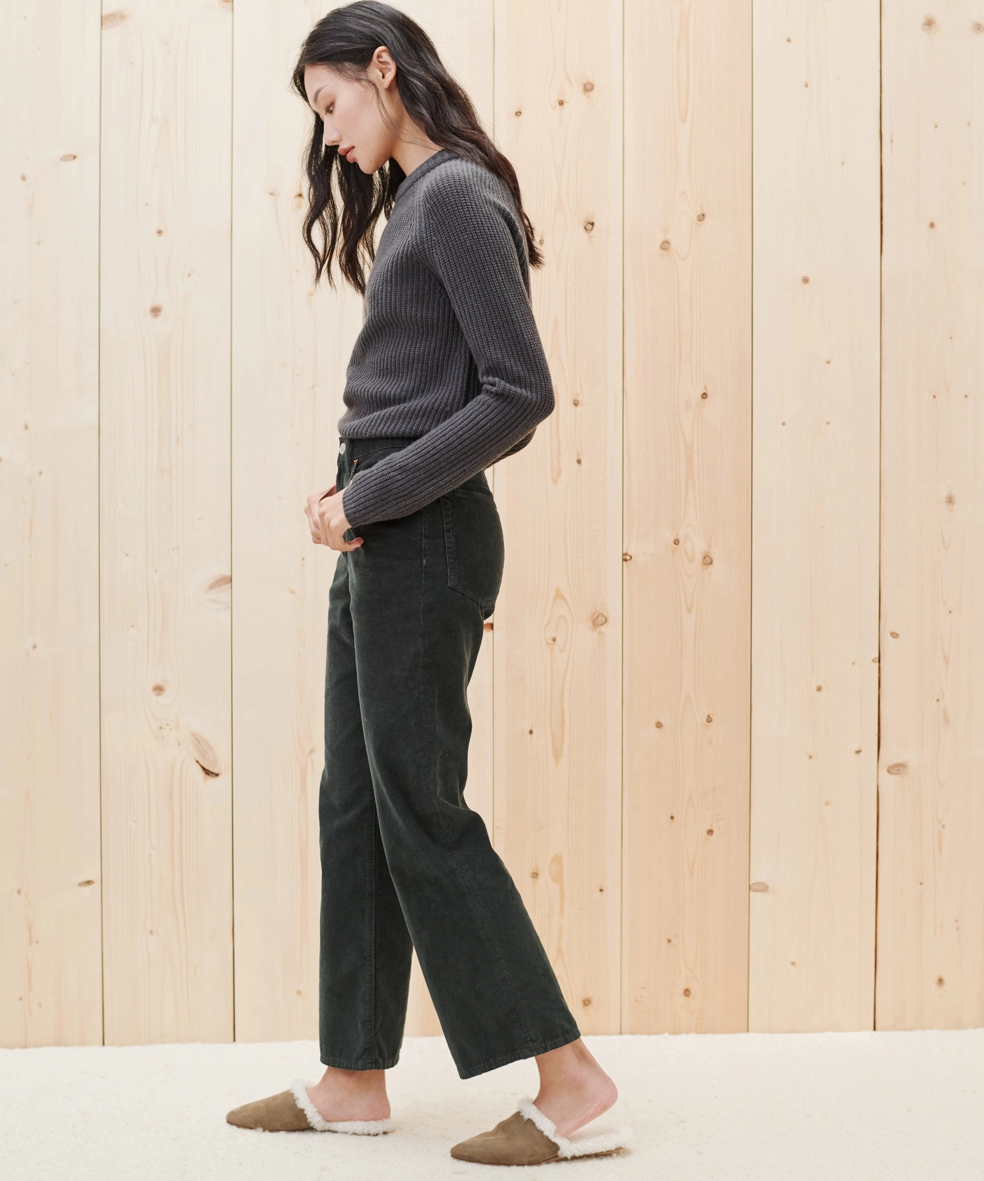 Everyday Jacket Stretch Woven Material Loose Flare Pant