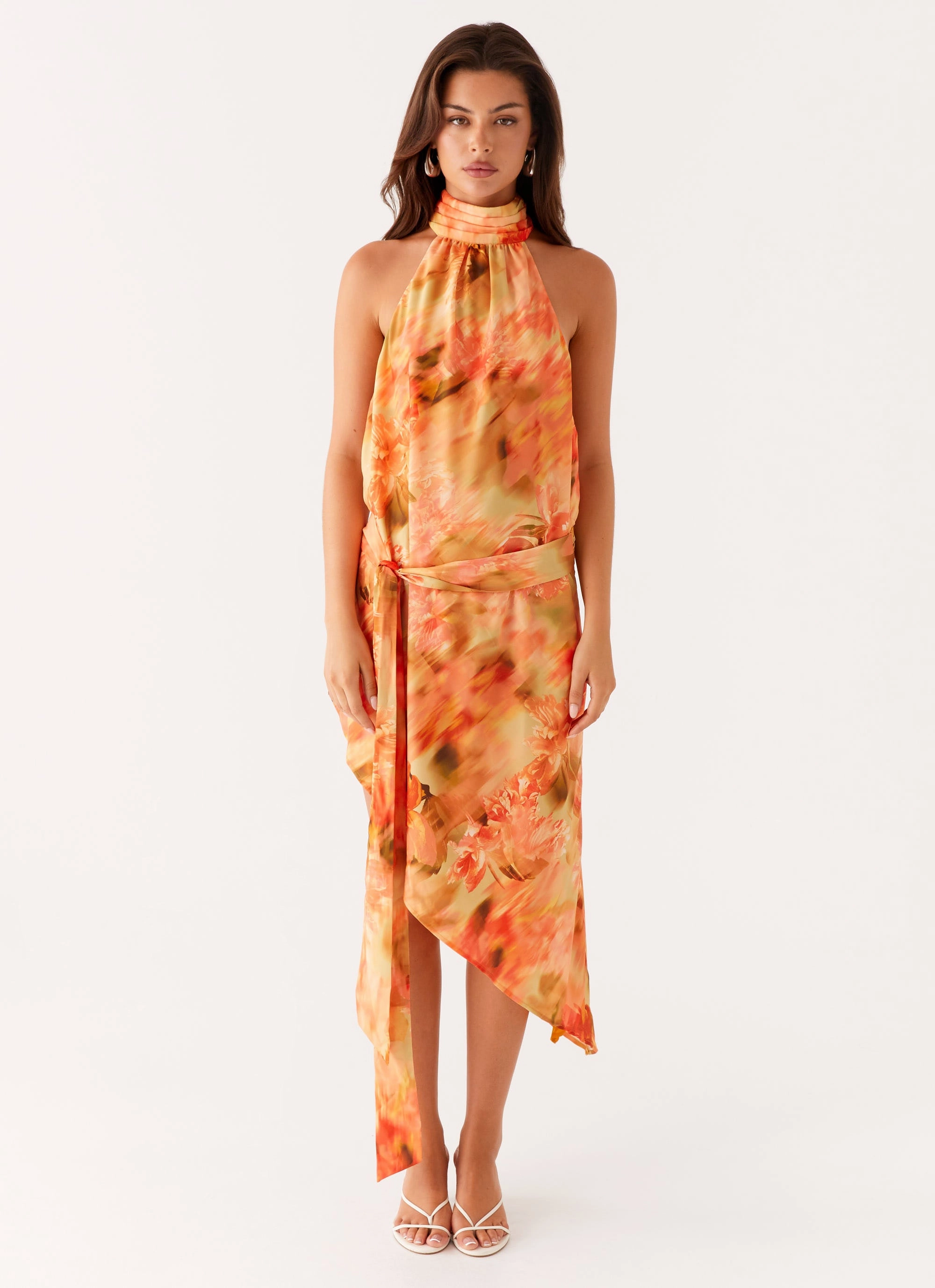 Midnight Mood Lou Midi Dress - Sunset Floral