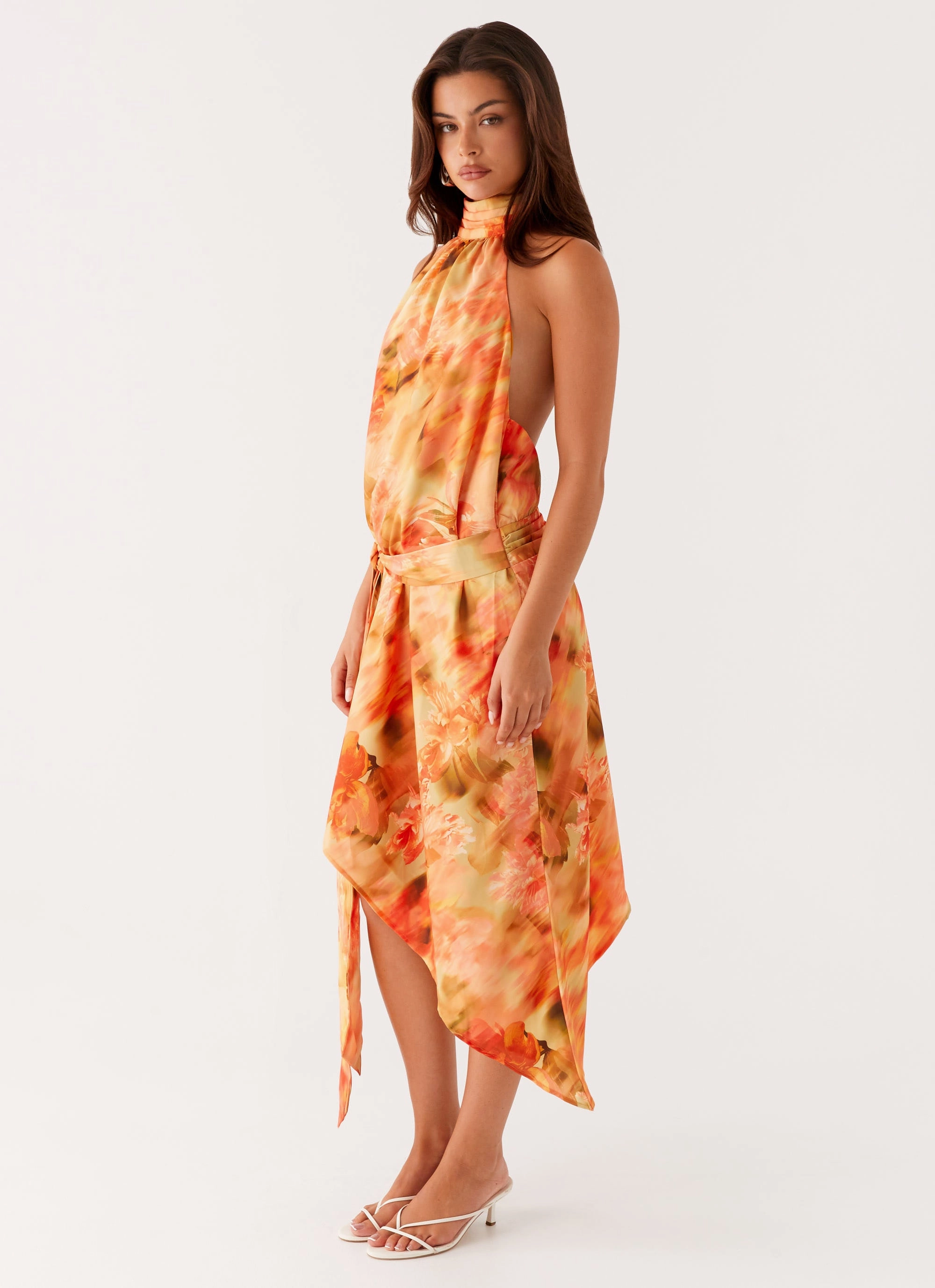 Live Soft Air Touch Lou Midi Dress - Sunset Floral